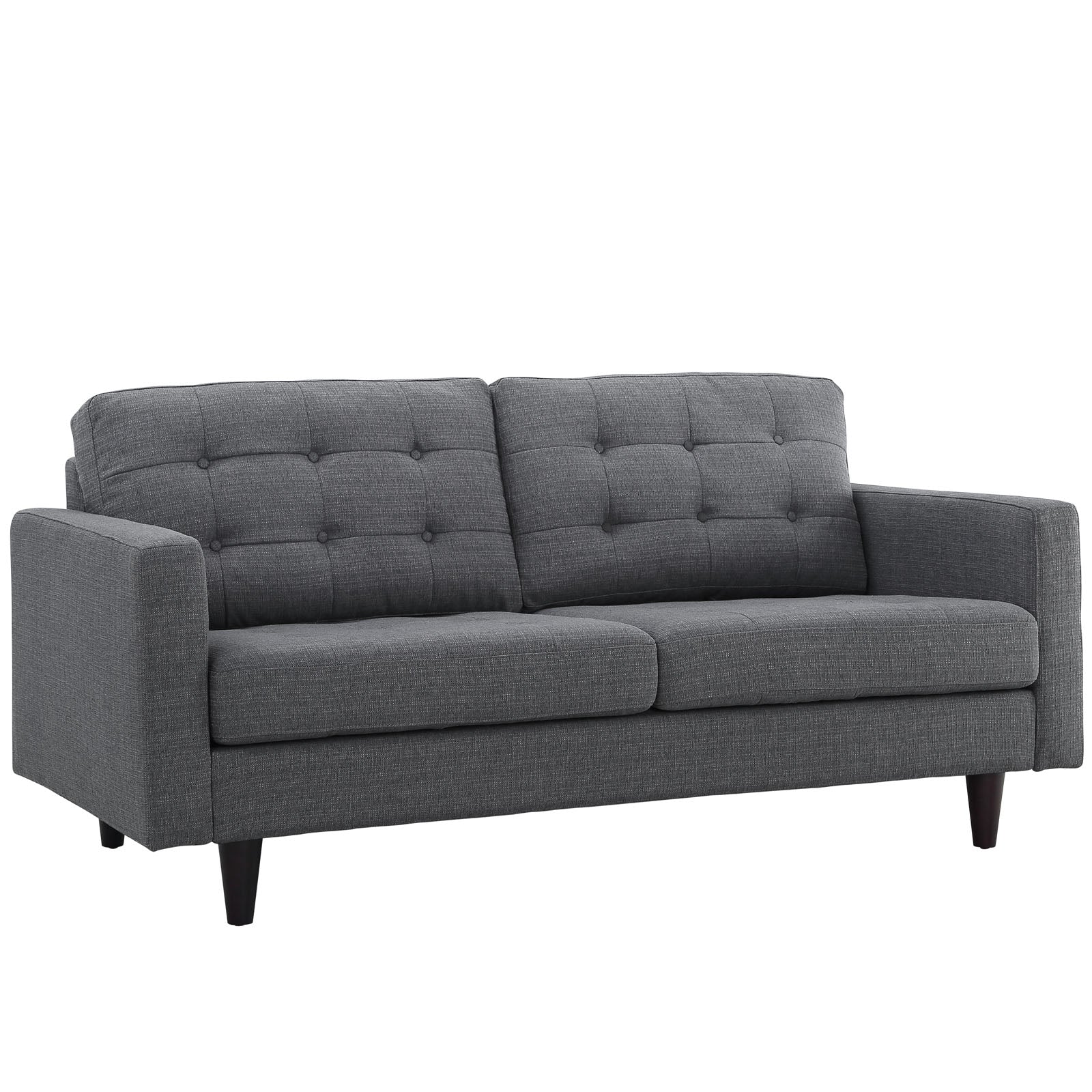 Modway Loveseats - Empress Upholstered Fabric Loveseat Gray