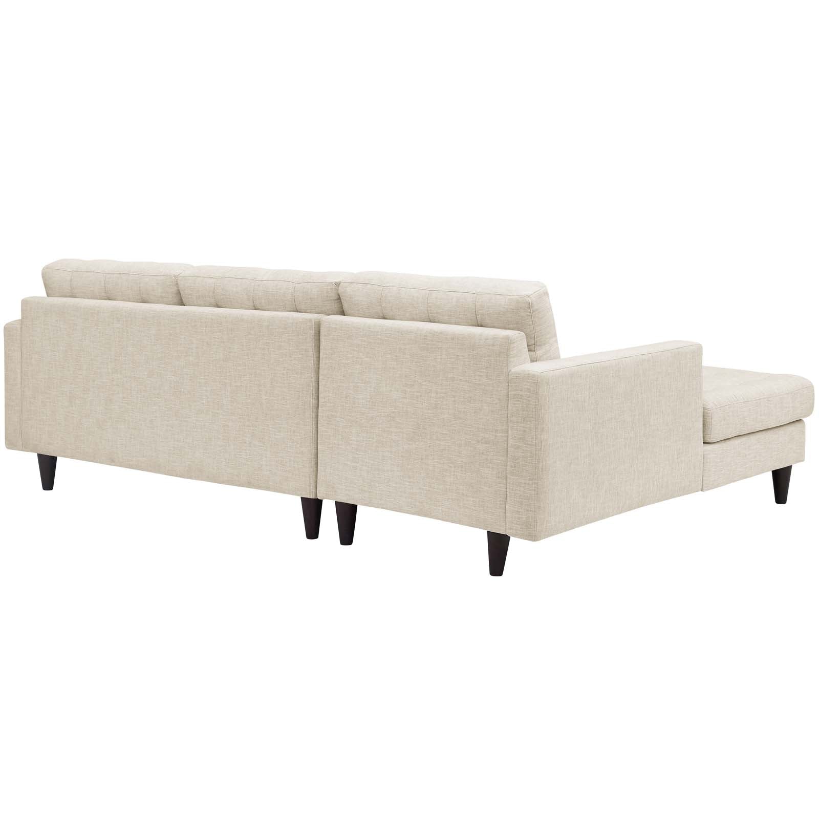 Modway Sectional Sofas - Empress Left-Extended Upholstered Fabric Sectional Sofa Beige