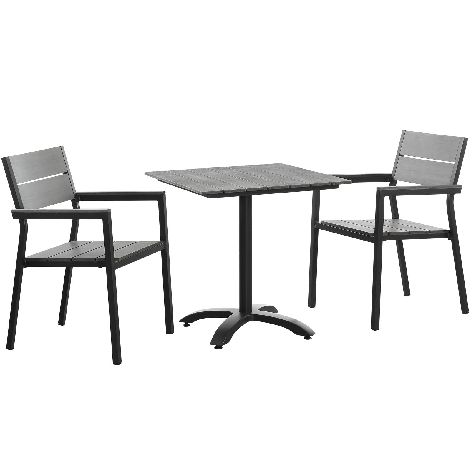 Modway Outdoor Dining Sets - Maine Outdoor Dining Set For 2 Dark Brown & Gray