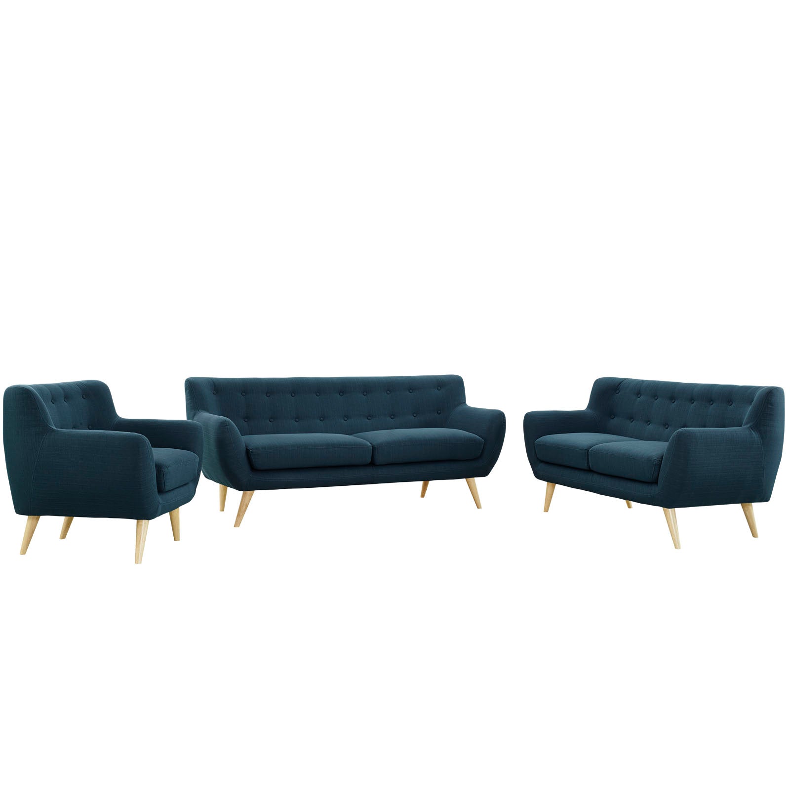 Modway Living Room Sets - Remark 3 Piece 170" W Living Room Set Azure