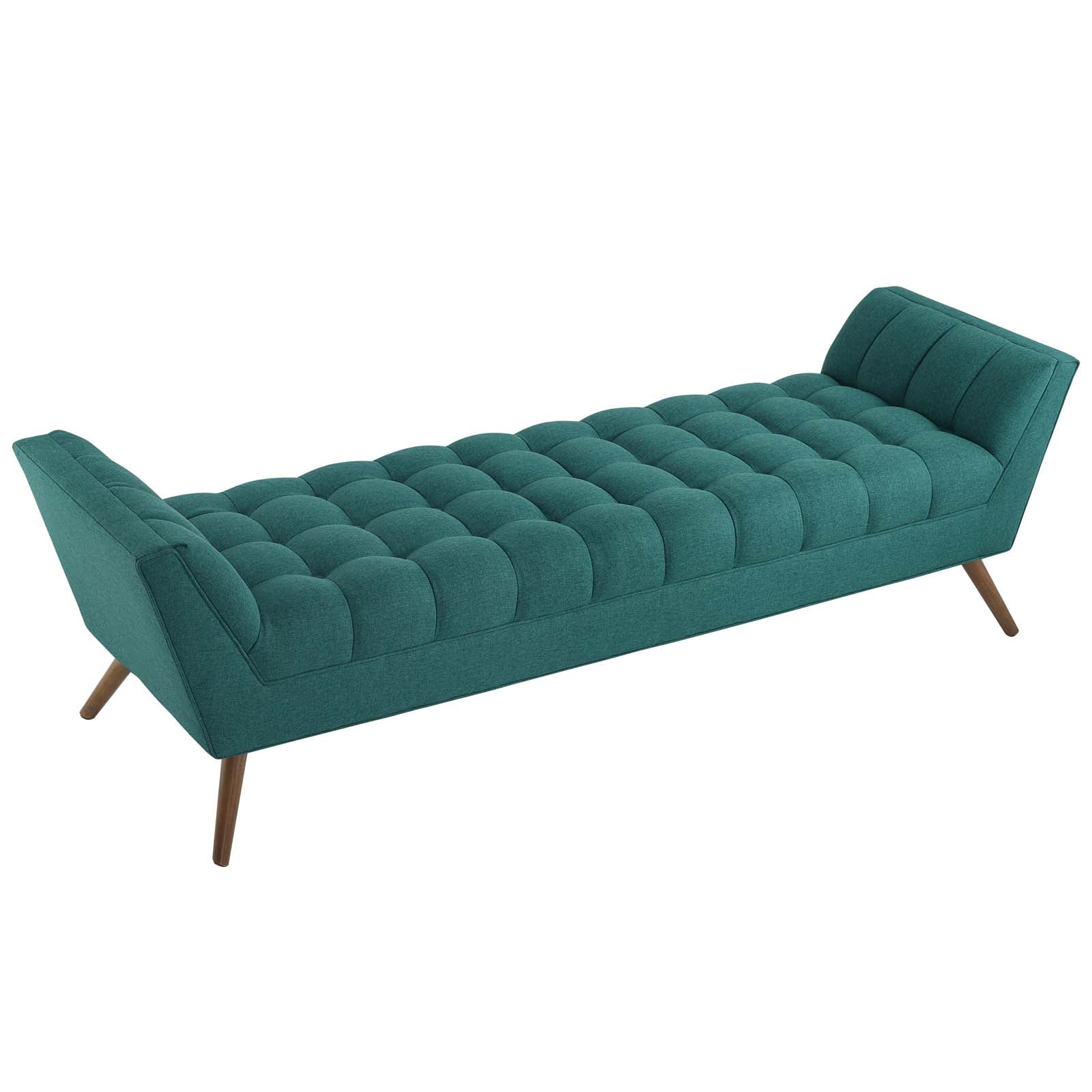 Modway Benches - Response Upholstered Fabric Bench Teal