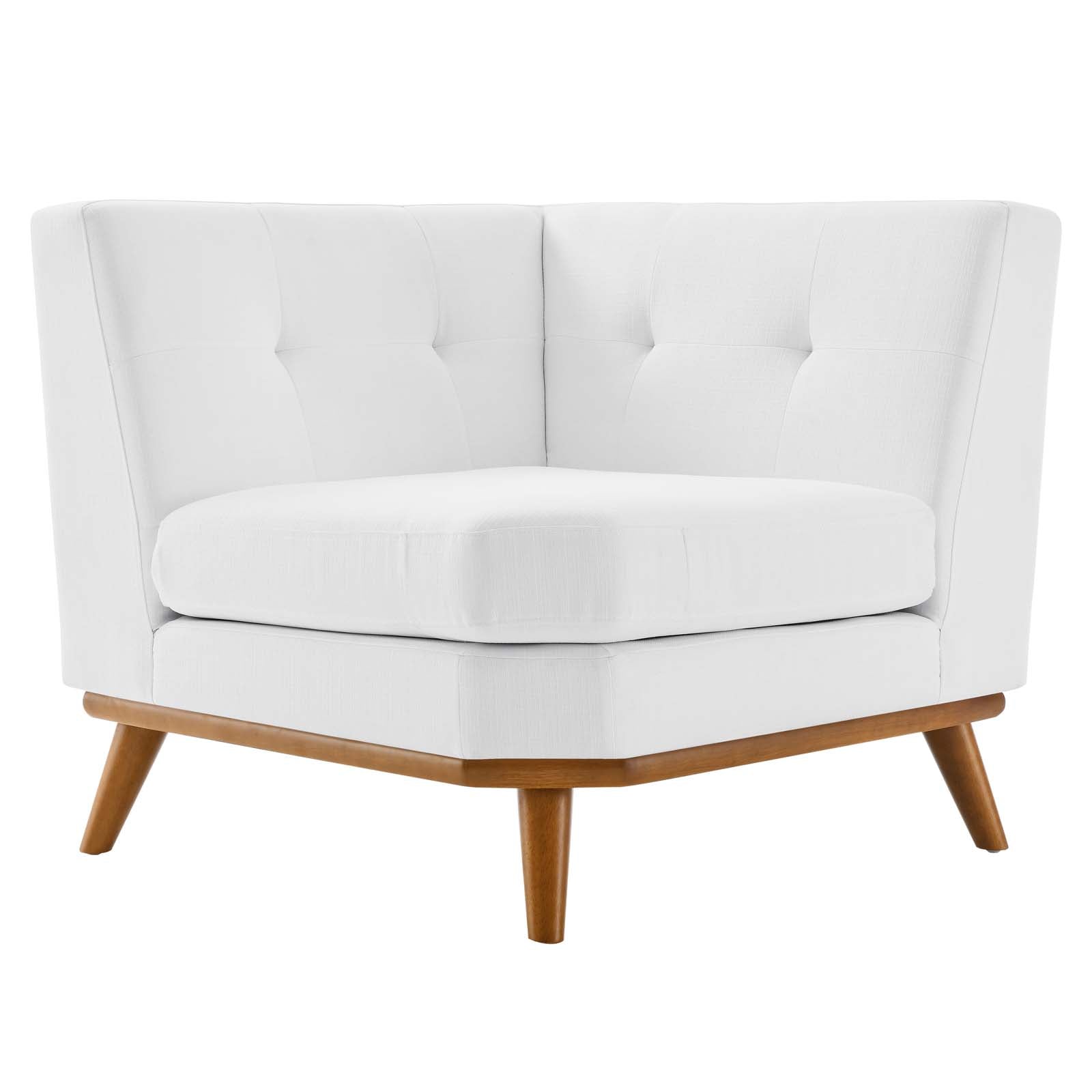 Modway Accent Chairs - Engage Upholstered Fabric Corner Chair White
