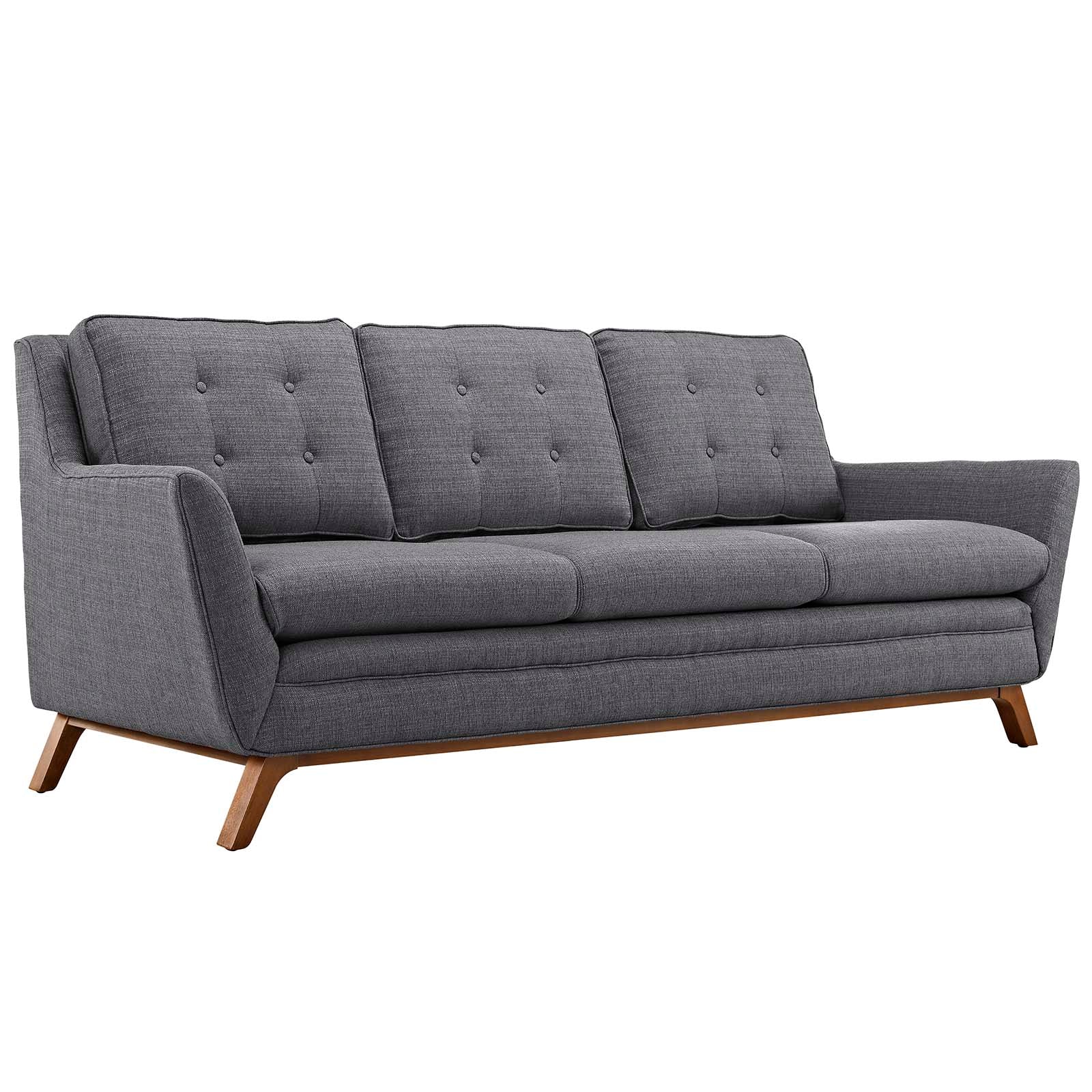 Modway Sofas & Couches - Beguile Upholstered Fabric Sofa Gray
