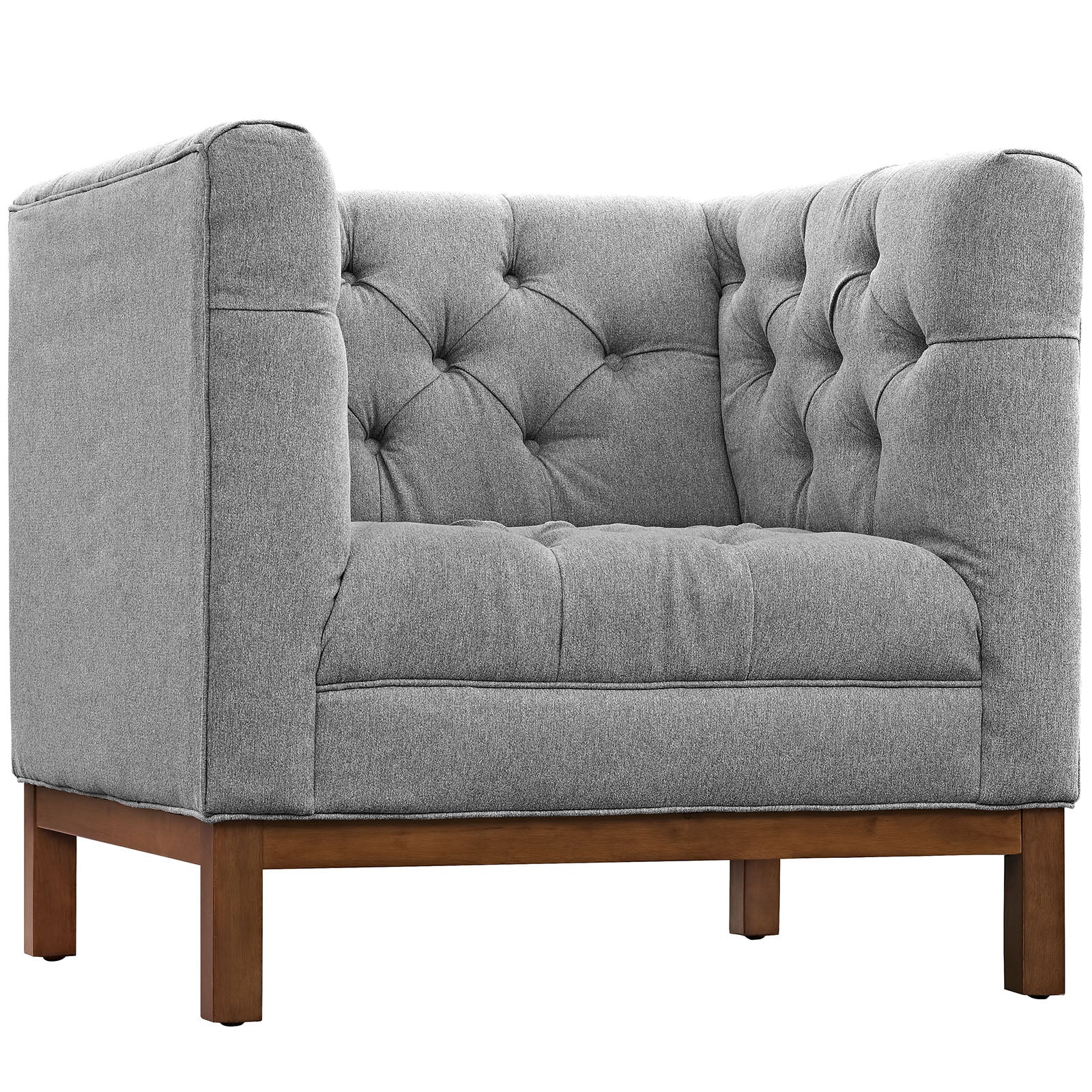 Modway Chairs - Panache Upholstered Fabric Armchair Expectation Gray