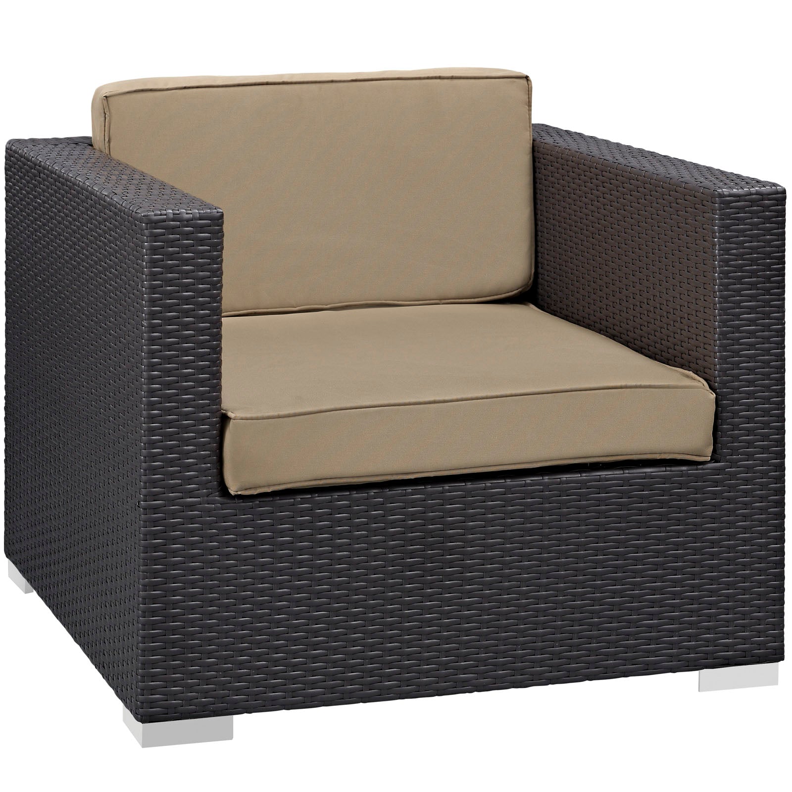 Modway Outdoor Conversation Sets - Convene 5 Piece Outdoor 87.5 " W Patio Sectional Set Espresso Mocha
