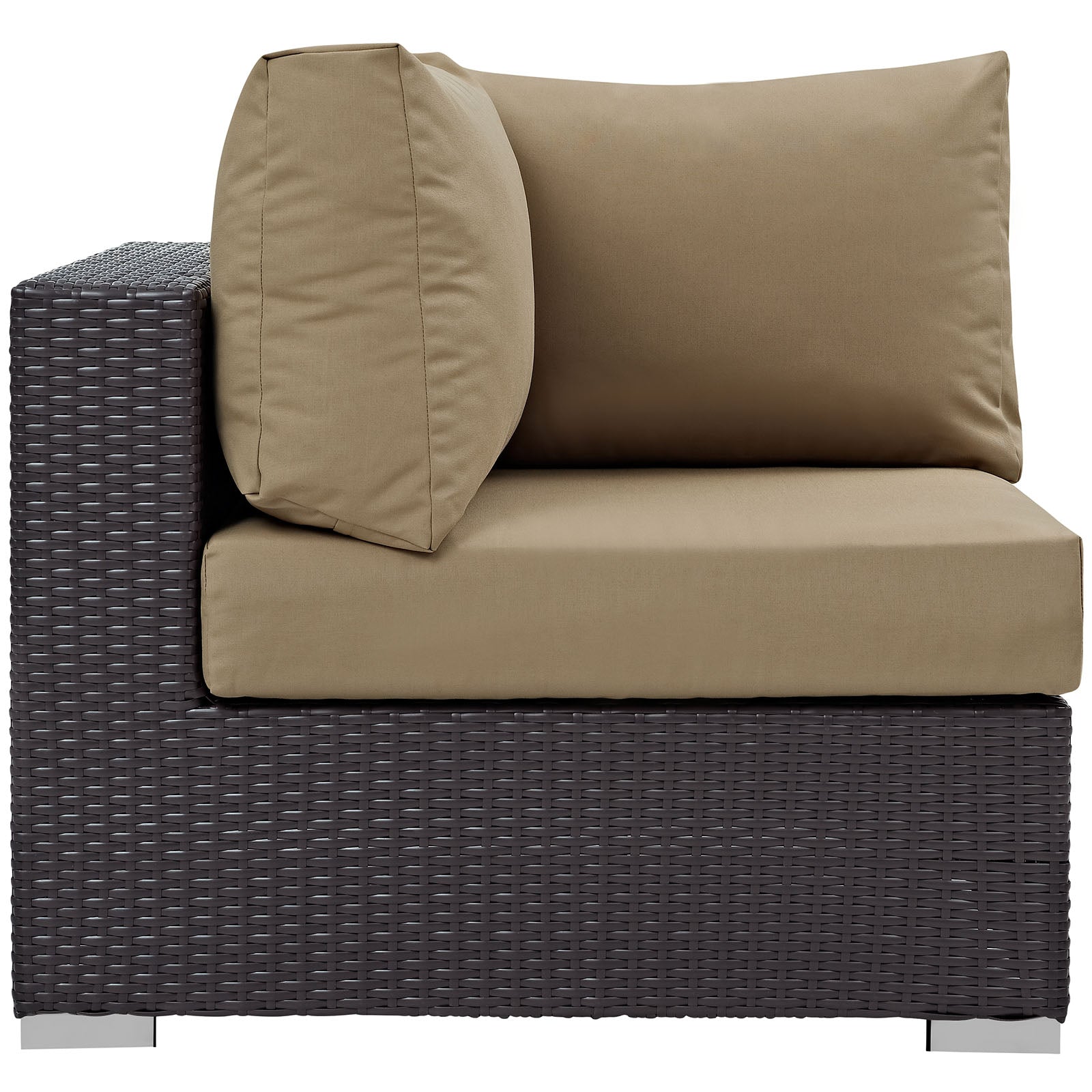 Modway Outdoor Chairs - Convene Outdoor Patio Corner Espresso Mocha