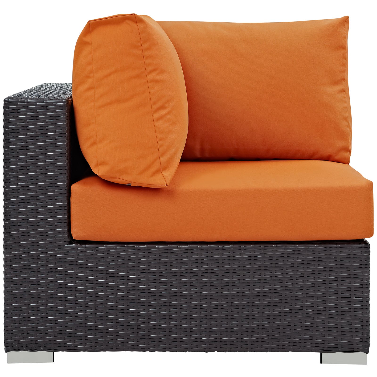 Modway Outdoor Chairs - Convene Outdoor Patio Corner Espresso Orange