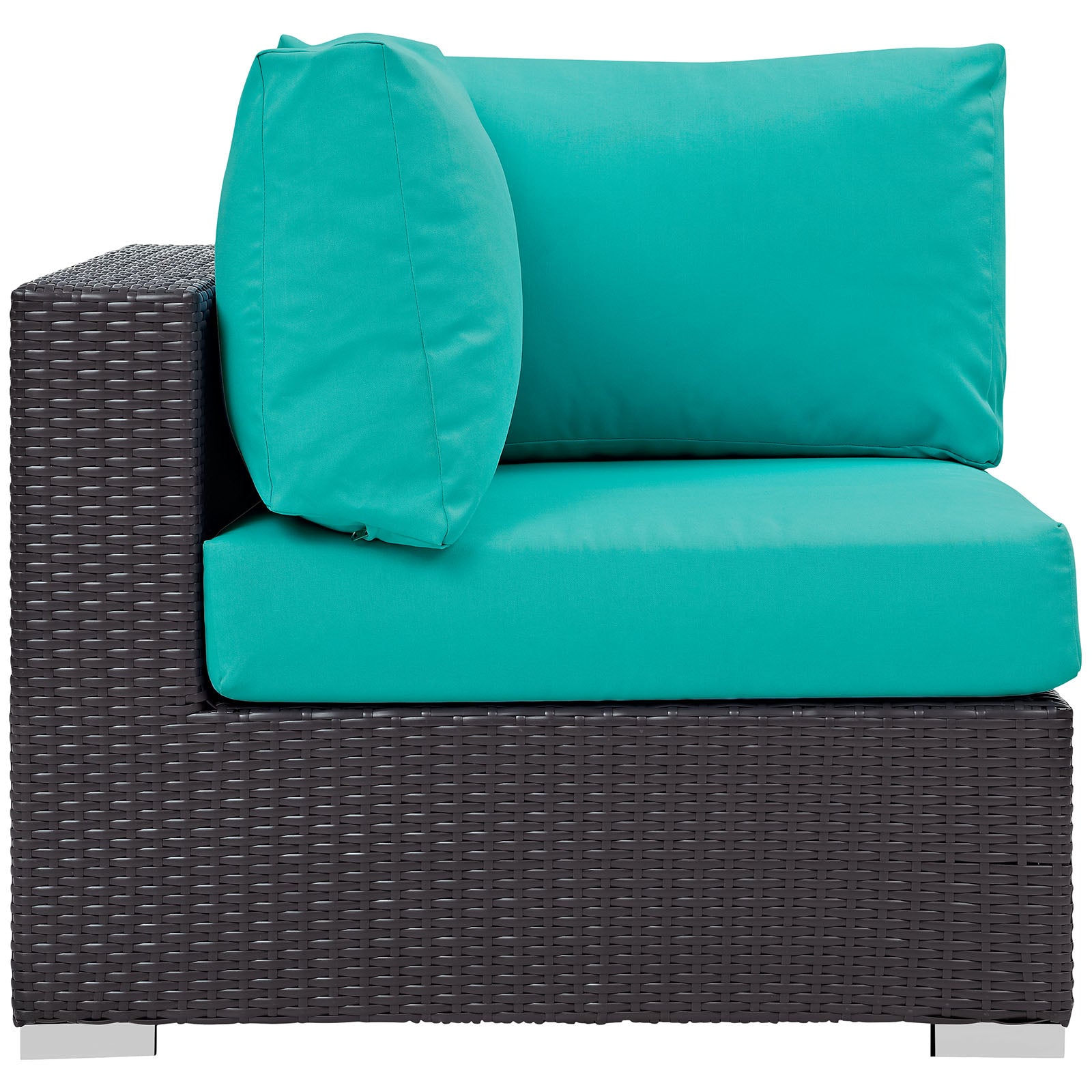 Modway Outdoor Chairs - Convene Outdoor Patio Corner Espresso Turquoise
