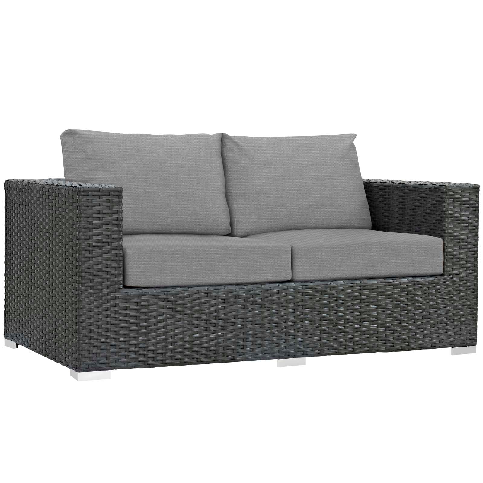 Modway Outdoor Sofas - Sojourn Outdoor Patio Sunbrella Loveseat Canvas Gray