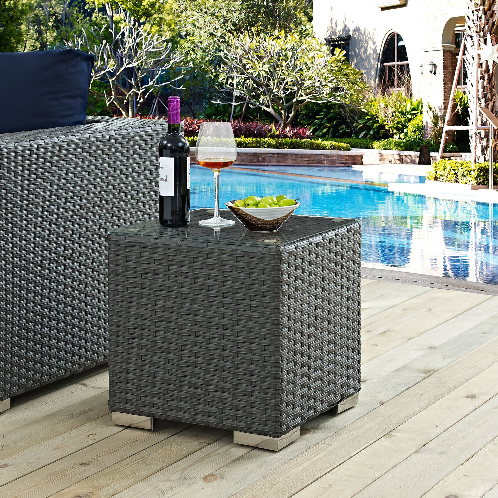 Modway Outdoor Side Tables - Sojourn Outdoor Patio Side Table Chocolate