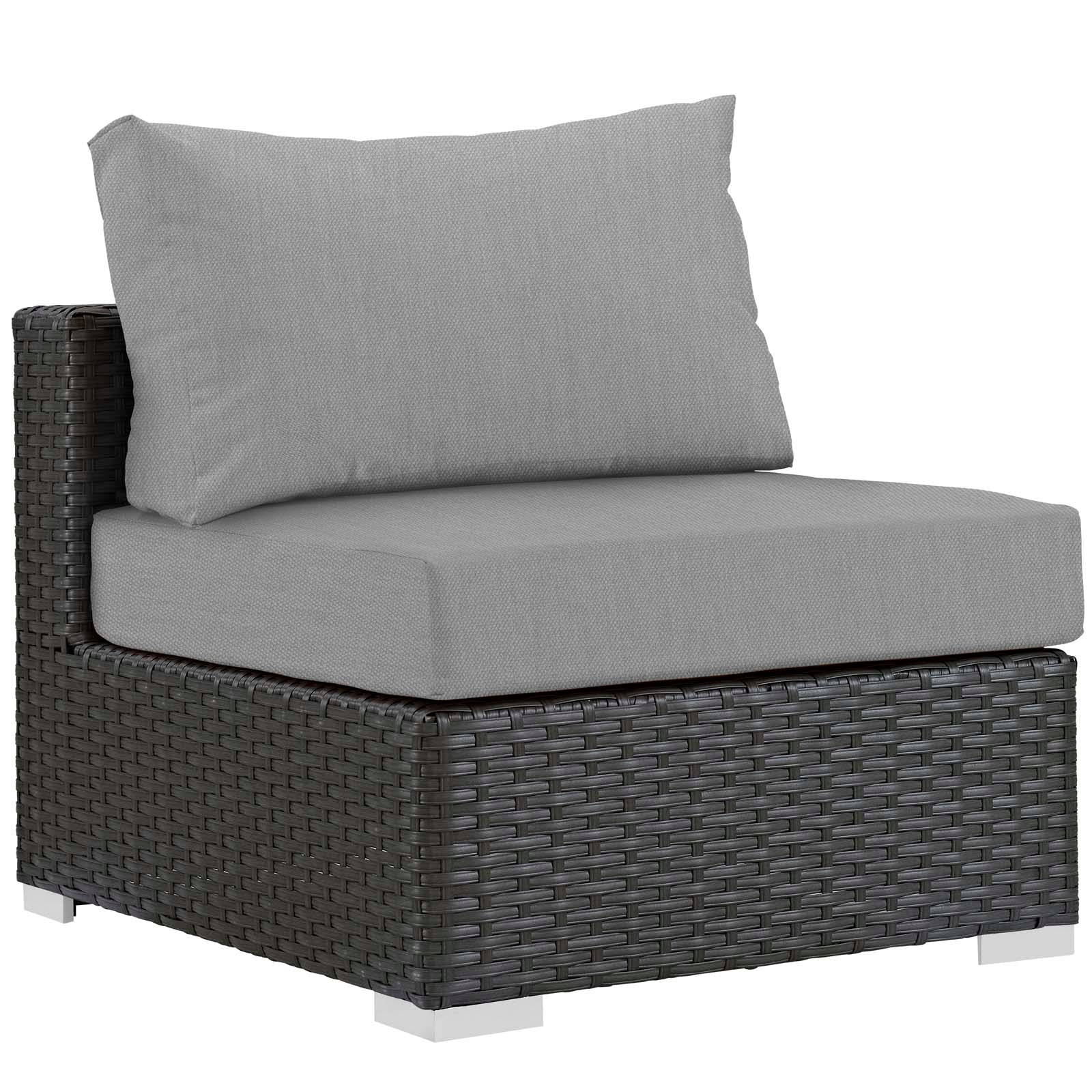 Modway Outdoor Chairs - Sojourn Outdoor Patio Fabric Sunbrella Armless Canvas Gray
