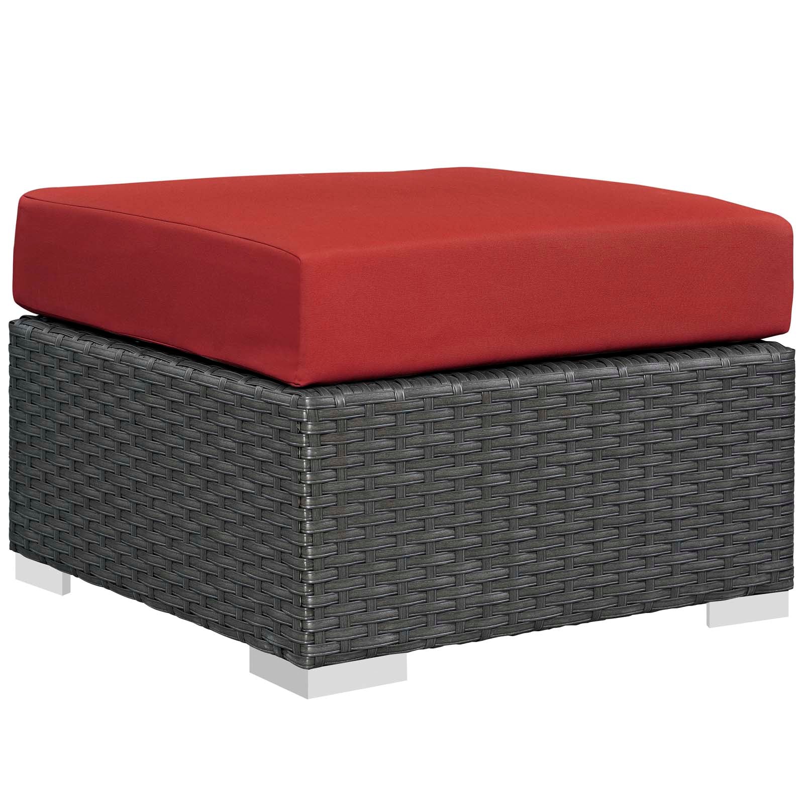 Modway Outdoor Stools & Benches - Sojourn Outdoor Patio Sunbrella Ottoman Canvas Red