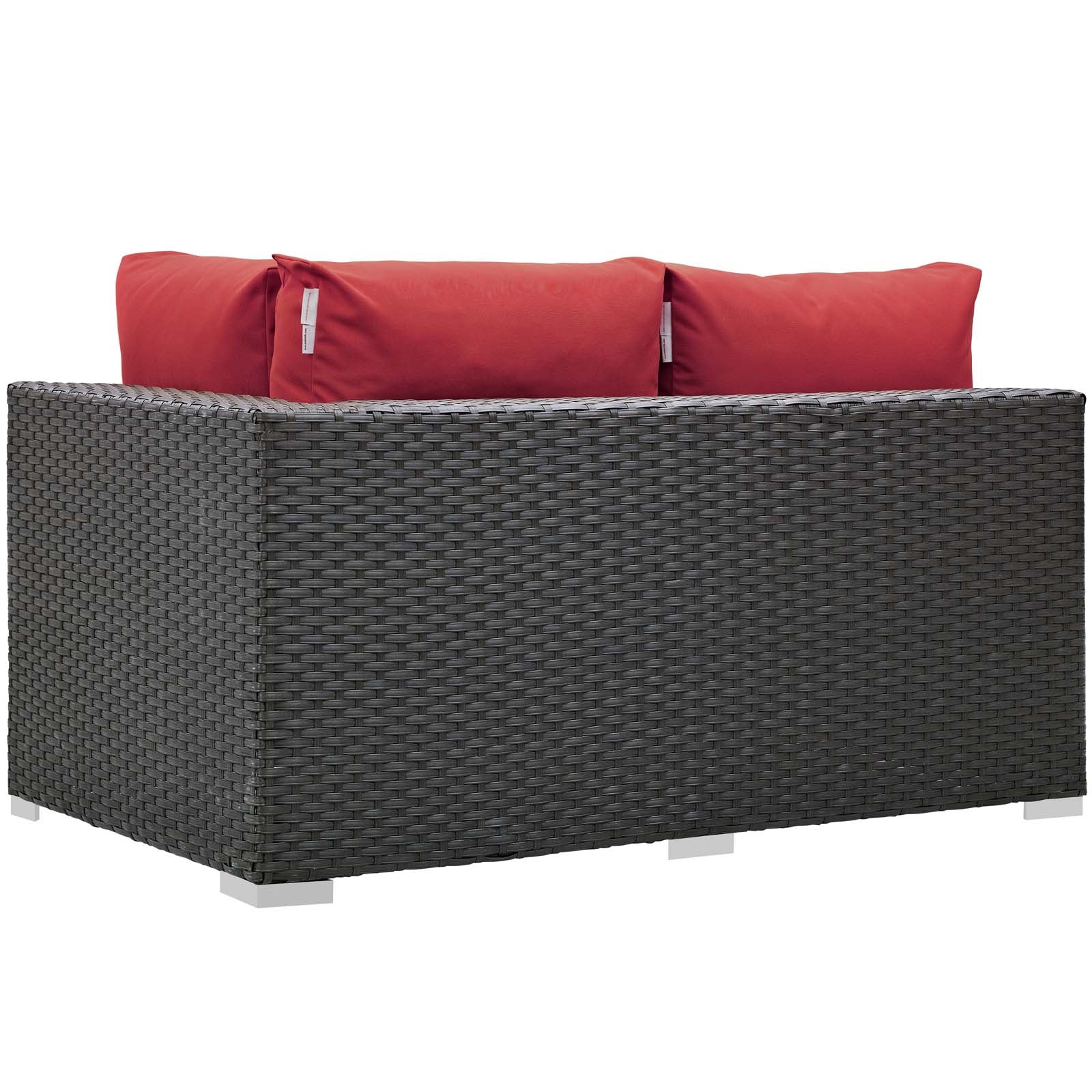 Modway Outdoor Sofas - Sojourn Outdoor Patio Sunbrella Right Arm Loveseat Canvas Red