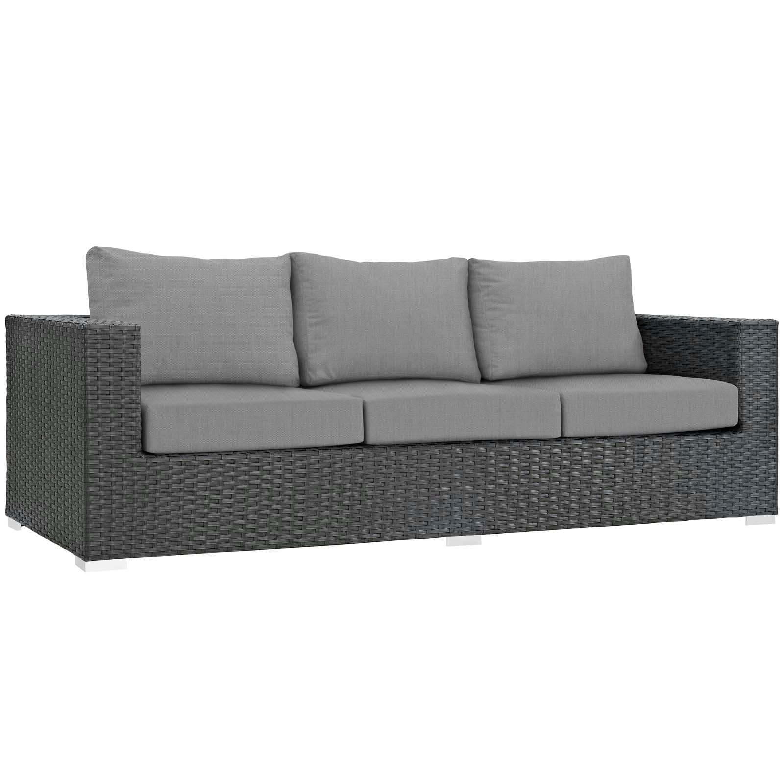 Modway Outdoor Sofas - Sojourn Outdoor Patio Sunbrella Sofa Canvas Gray