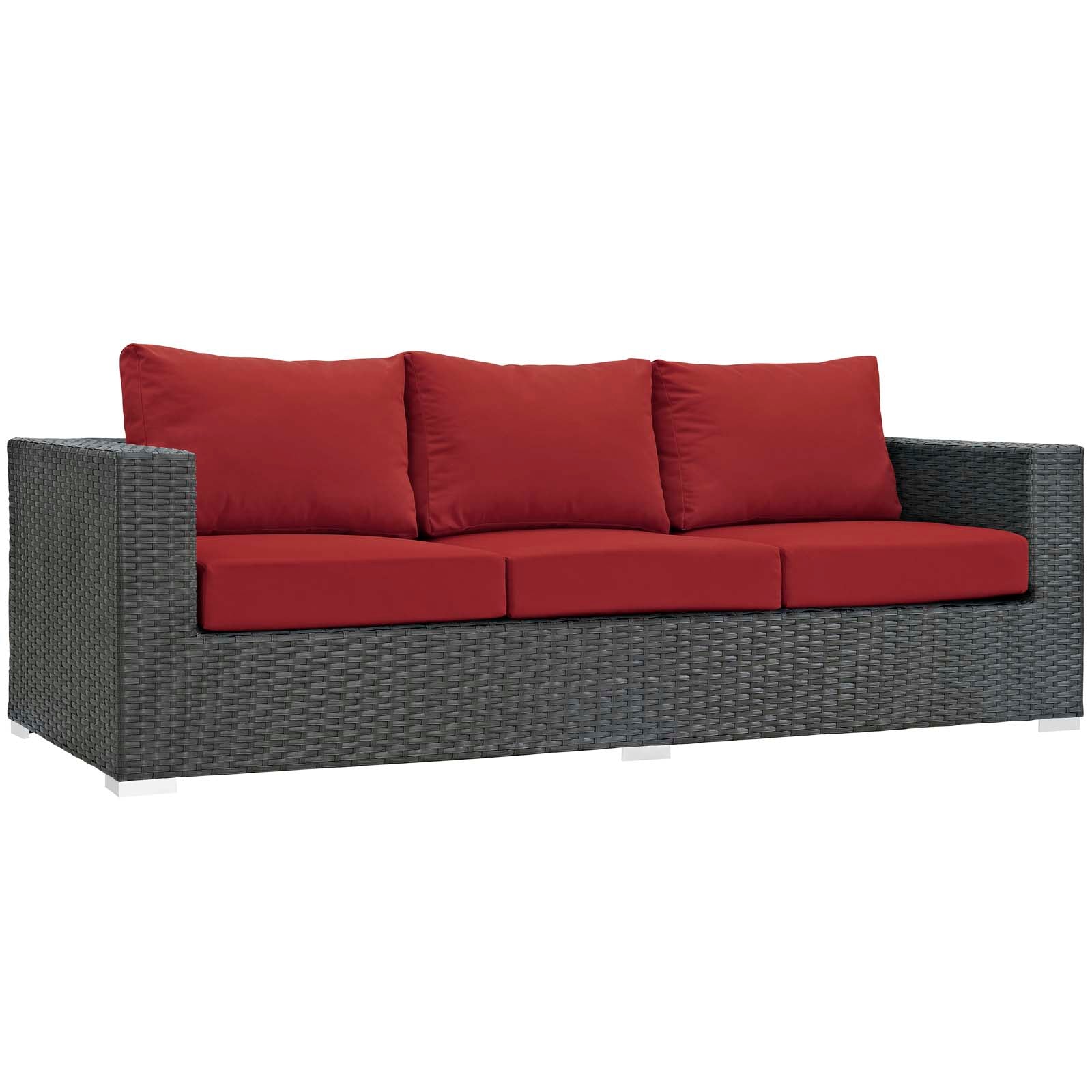 Modway Outdoor Sofas - Sojourn Outdoor Patio Sunbrella Sofa Canvas Red