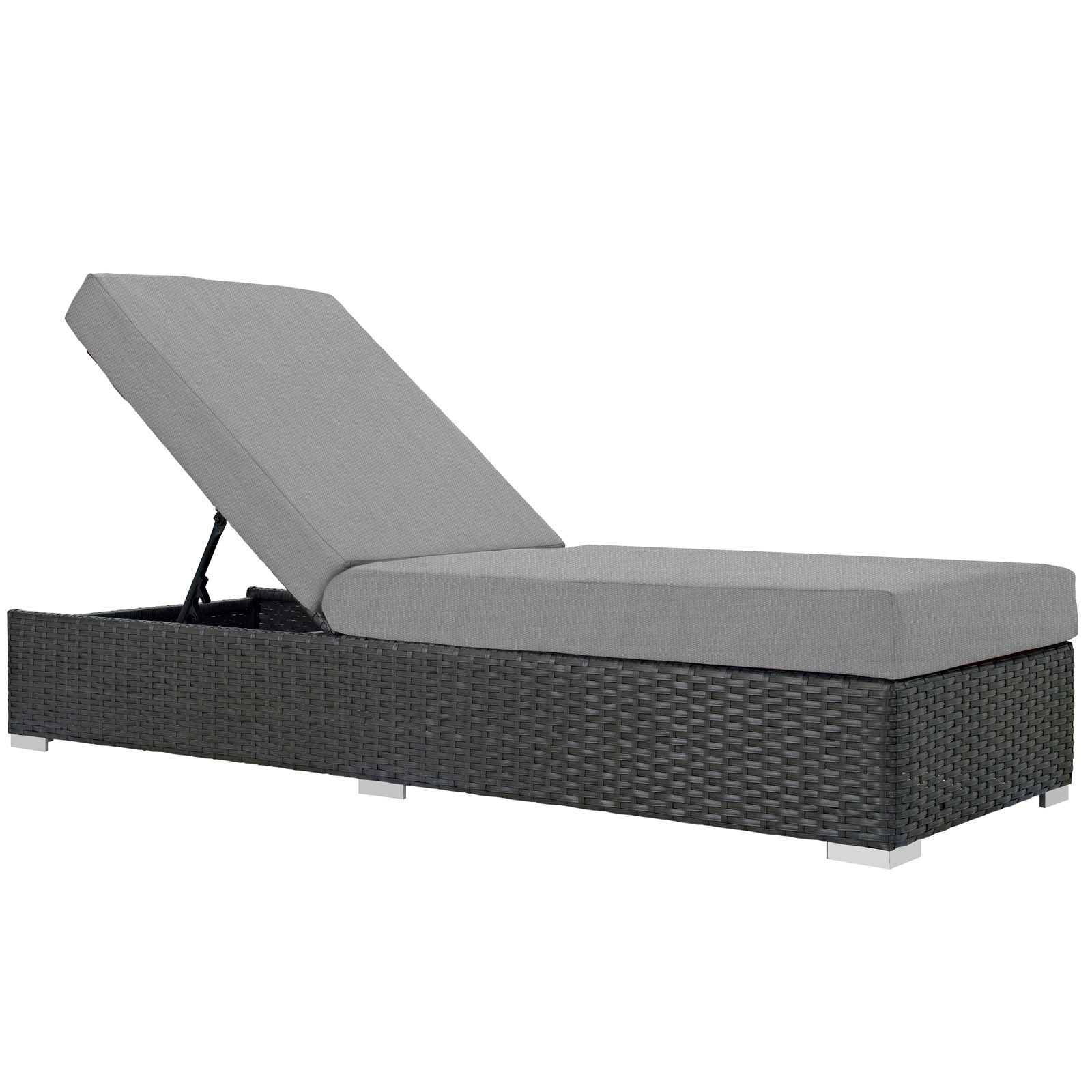 Modway Outdoor Loungers - Sojourn Outdoor Patio Sunbrella Chaise Lounge Canvas Gray