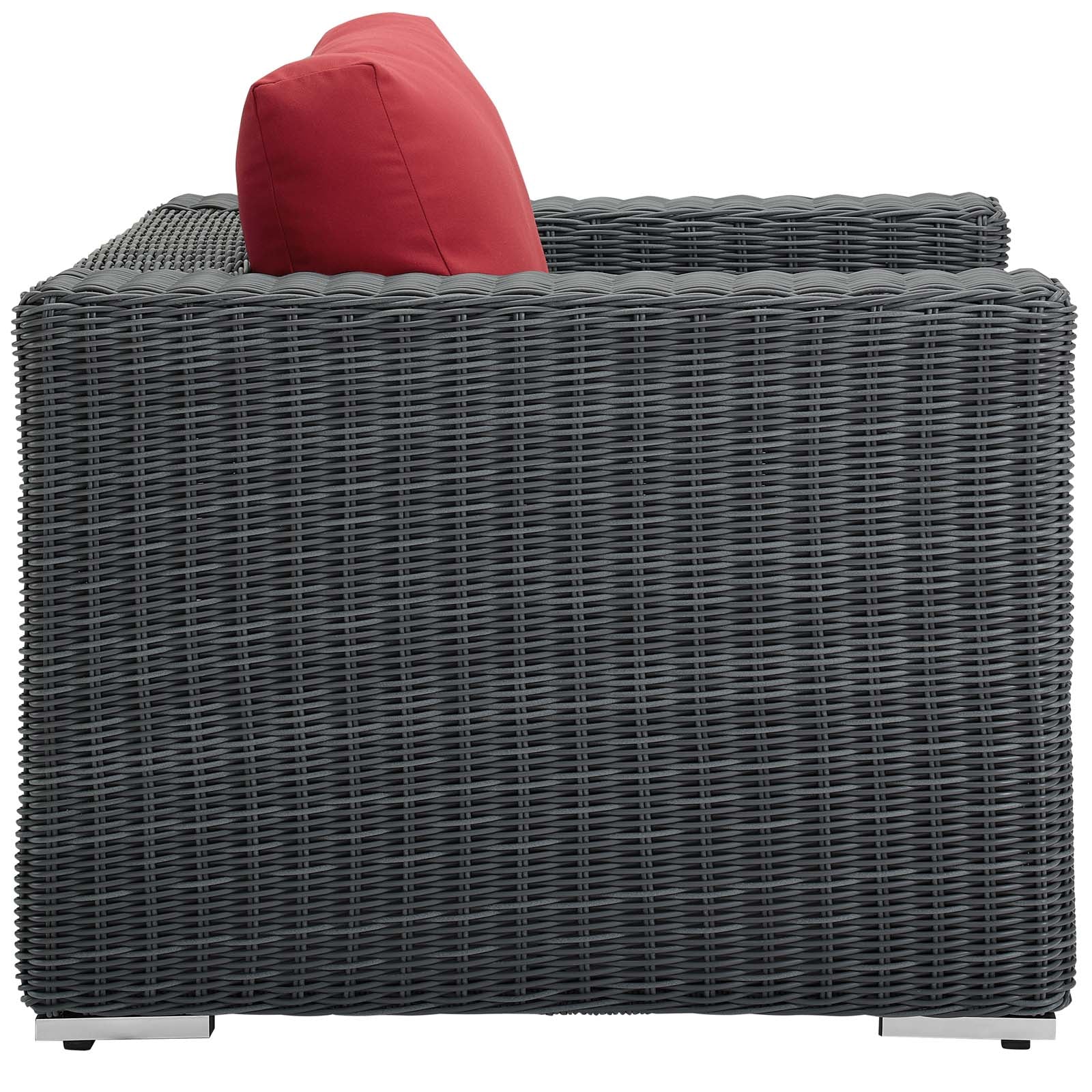 Modway Outdoor Chairs - Summon Outdoor Patio Fabric Sunbrella Armchair Canvas Red