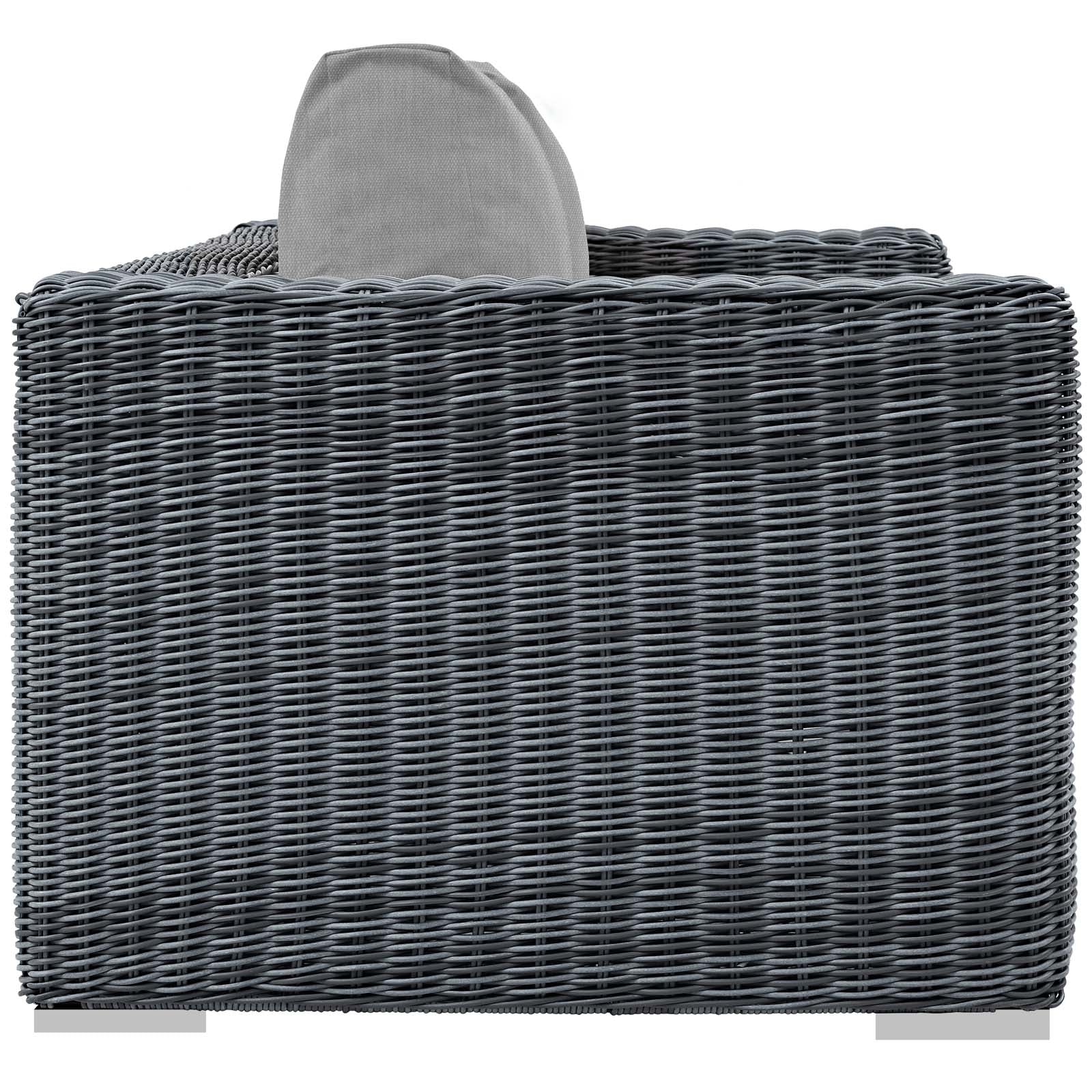 Modway Outdoor Sofas - Summon Outdoor Patio Sunbrella Loveseat Canvas Gray
