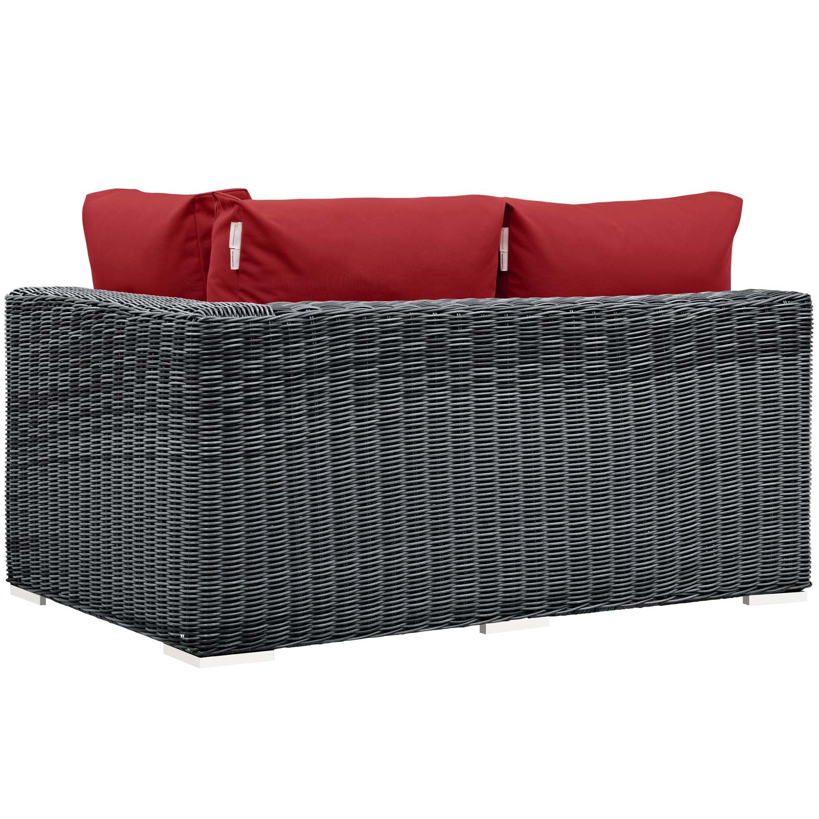 Modway Outdoor Sofas - Summon Outdoor Patio Sunbrella Right Arm Loveseat Canvas Red