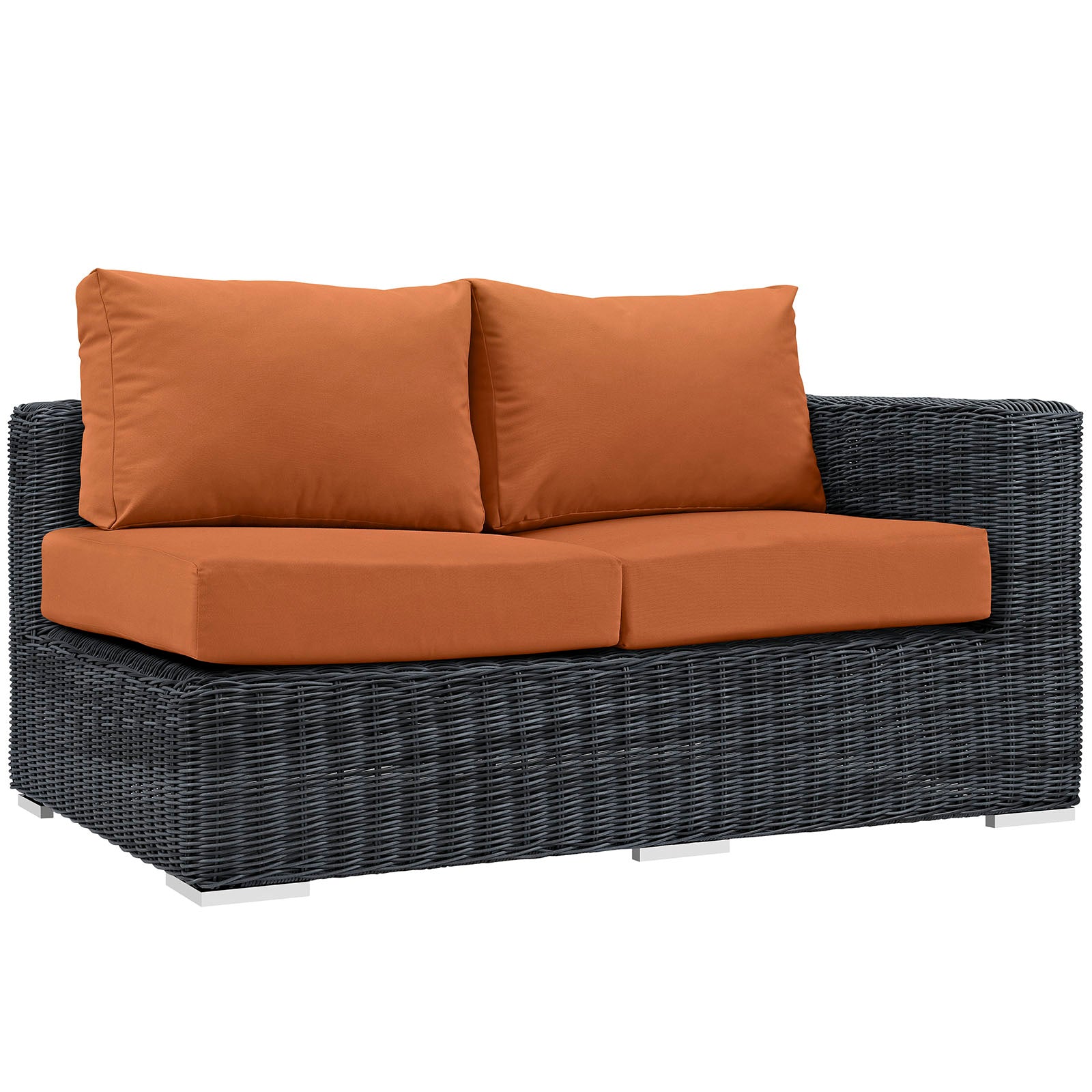 Modway Outdoor Sofas - Summon Outdoor Patio Sunbrella Right Arm Loveseat Canvas Tuscan