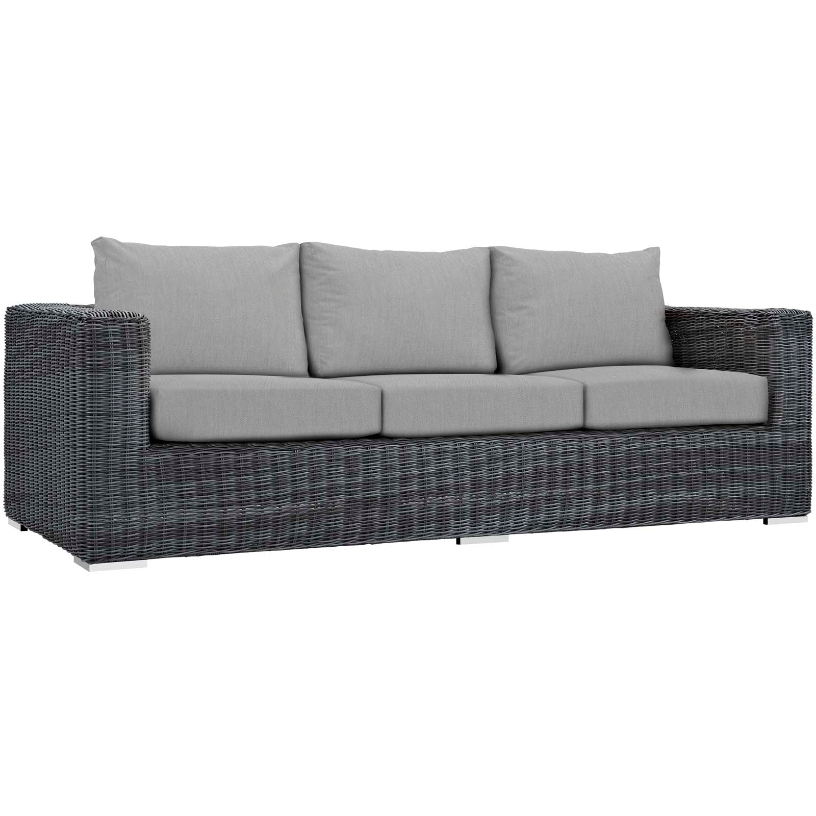 Modway Outdoor Sofas - Summon Outdoor Patio Sunbrella Sofa Canvas Gray