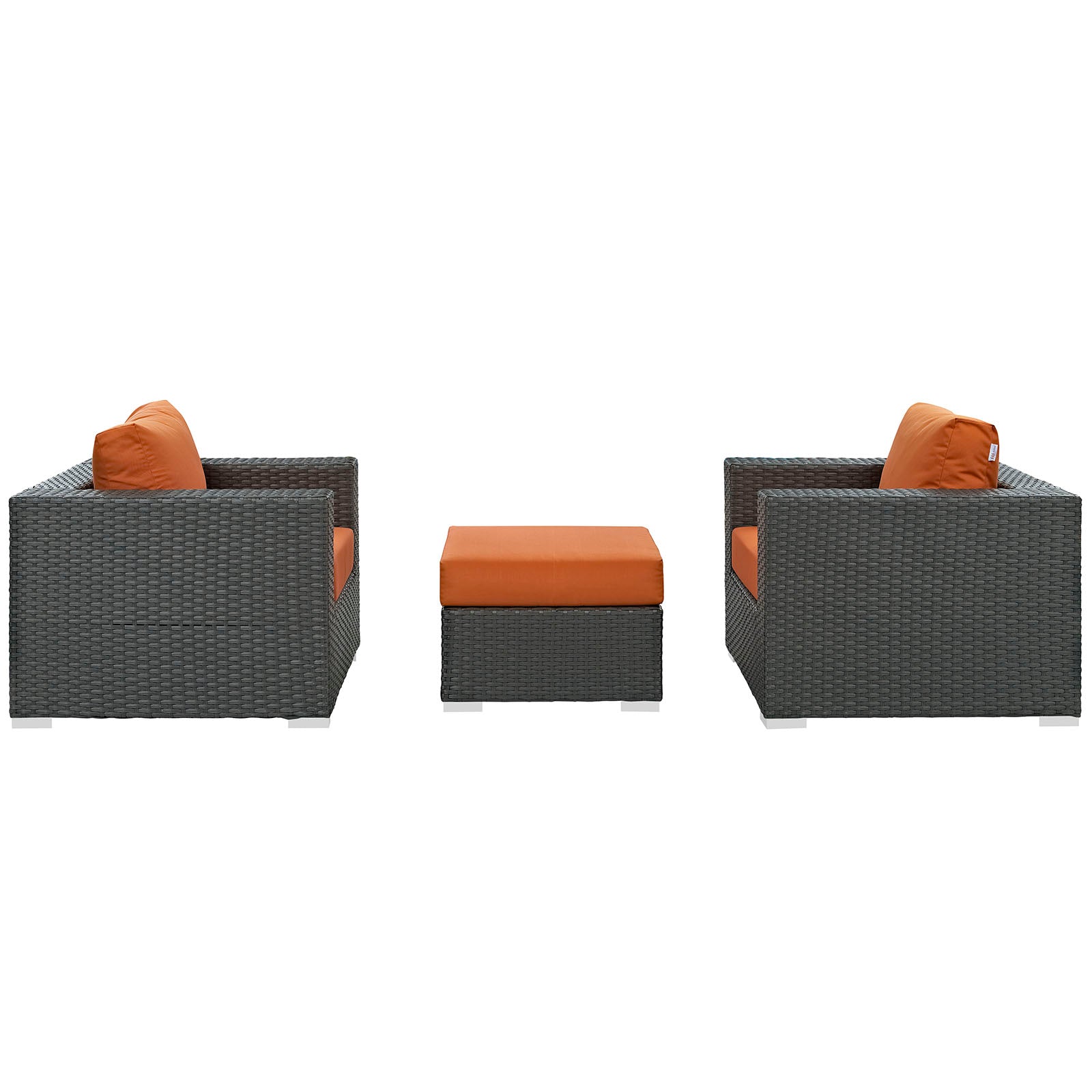 Modway Outdoor Conversation Sets - Sojourn 3 Piece Outdoor Patio Sunbrella Sectional Set Canvas Tuscan