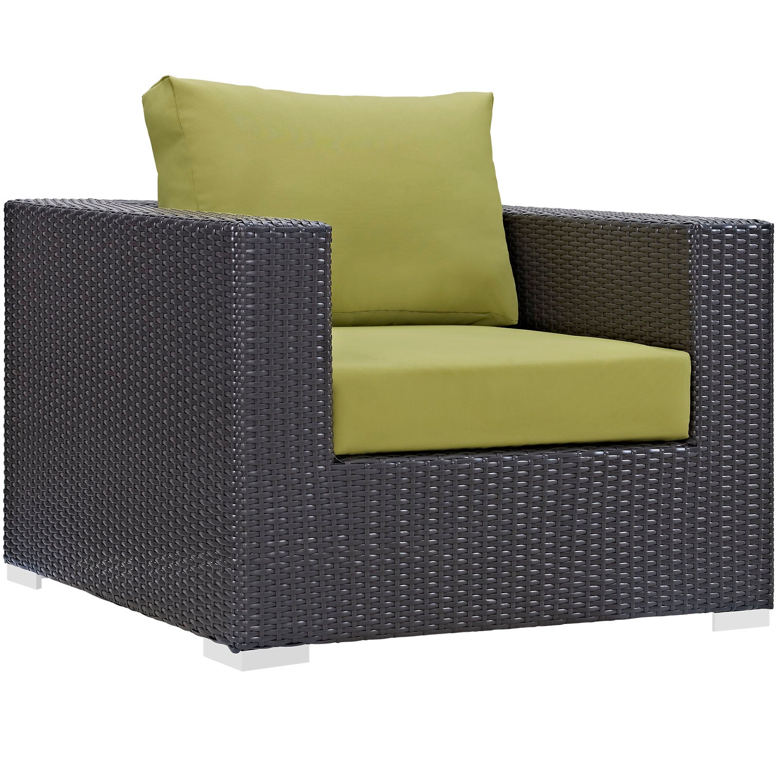 Modway Outdoor Chairs - Convene Outdoor Patio Armchair Espresso Peridot