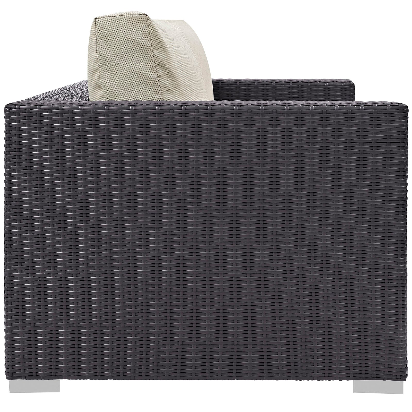 Modway Outdoor Sofas - Convene Outdoor Loveseat Espresso & Beige