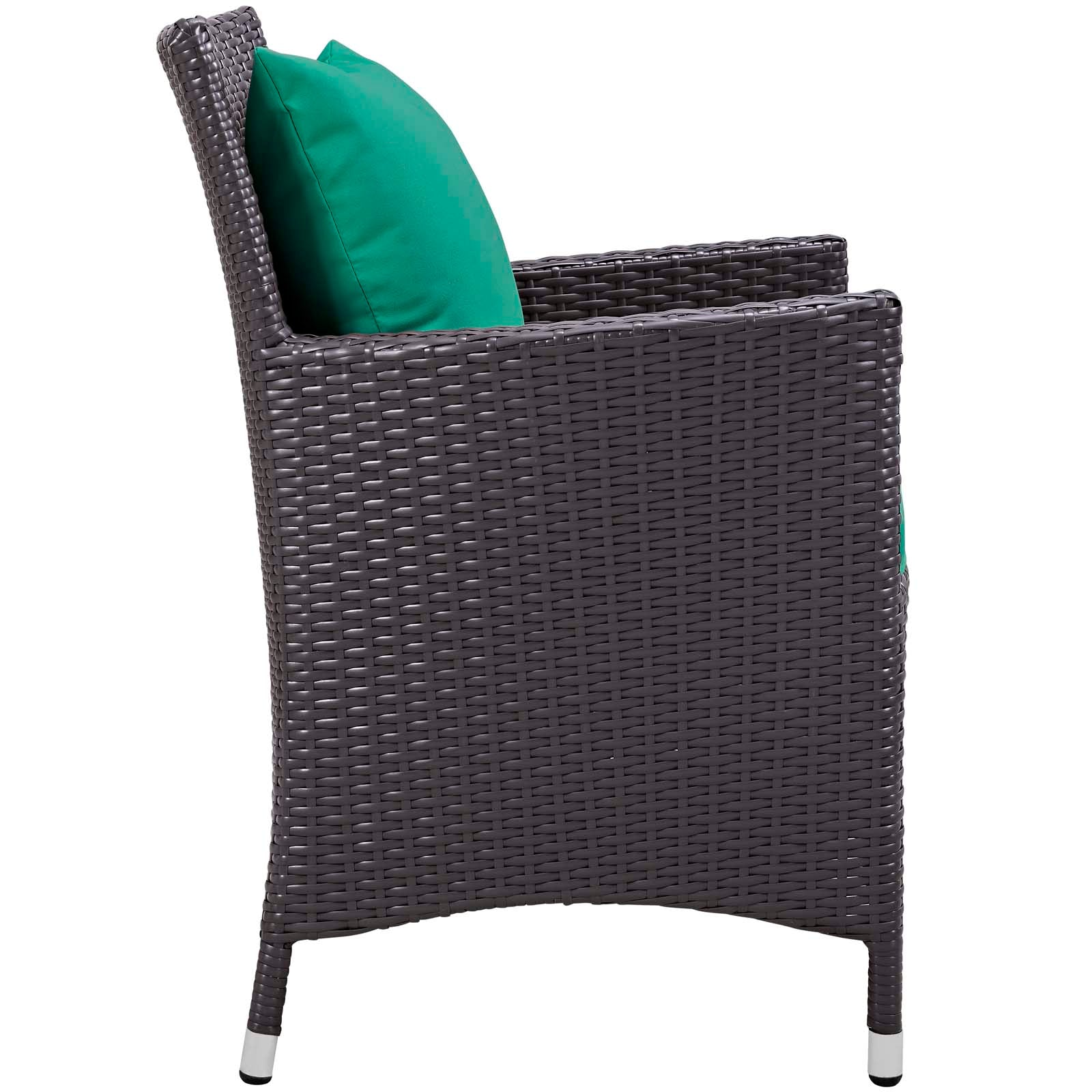 Modway Outdoor Dining Chairs - Convene Dining Outdoor Patio Armchair Espresso Green