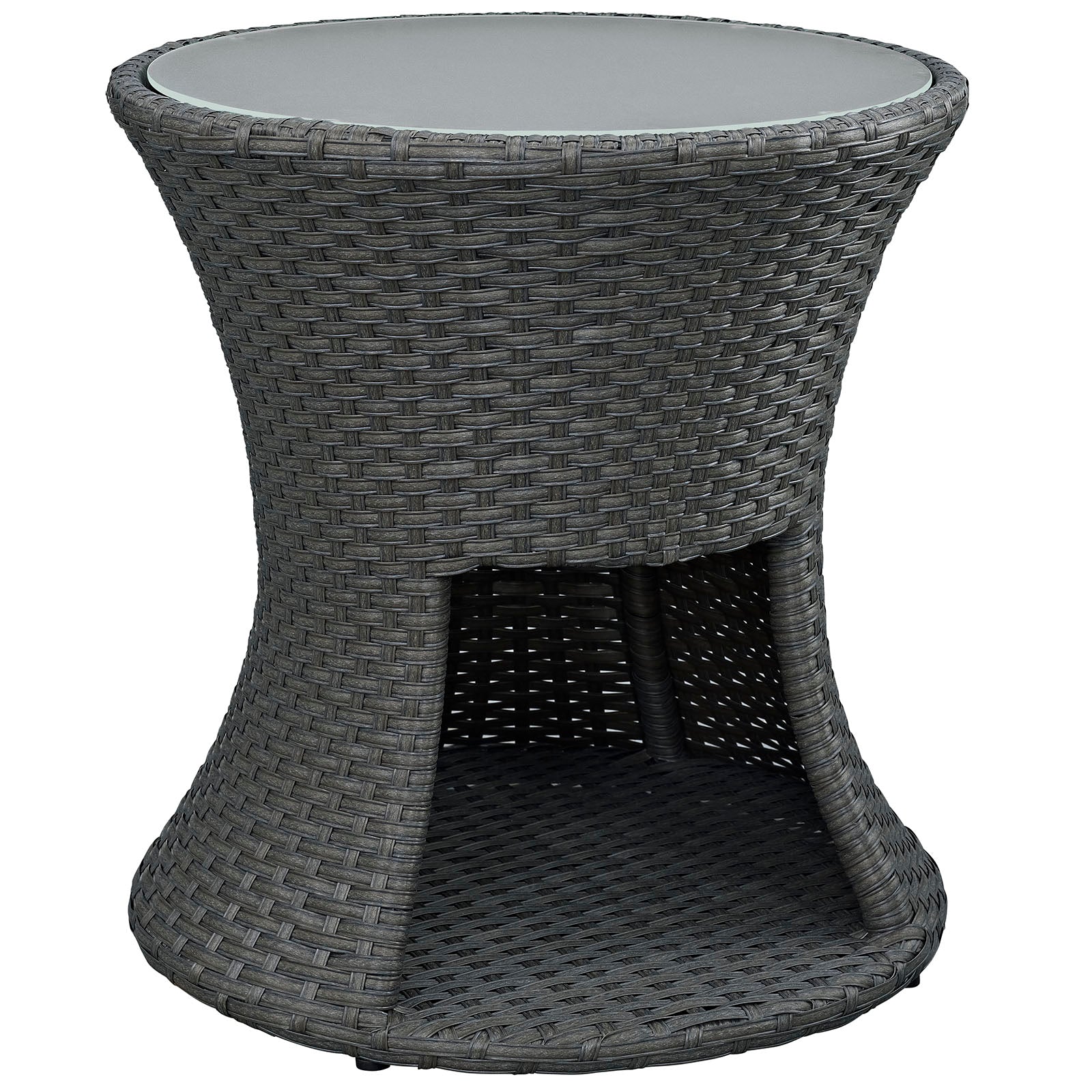 Modway Outdoor Side Tables - Sojourn Round Side Table Chocolate