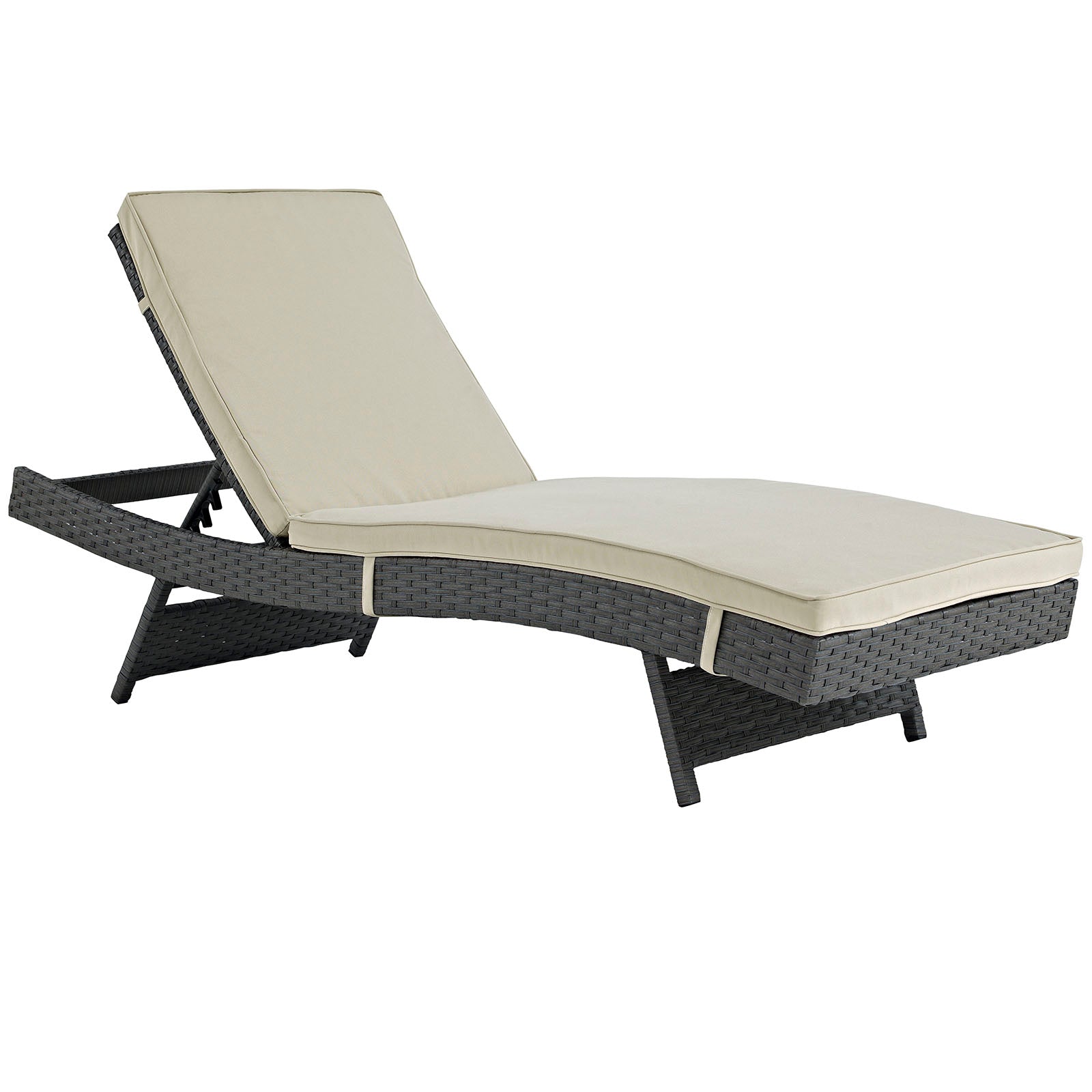 Modway Outdoor Loungers - Sojourn Outdoor Patio Sunbrella Chaise Antique Canvas Beige
