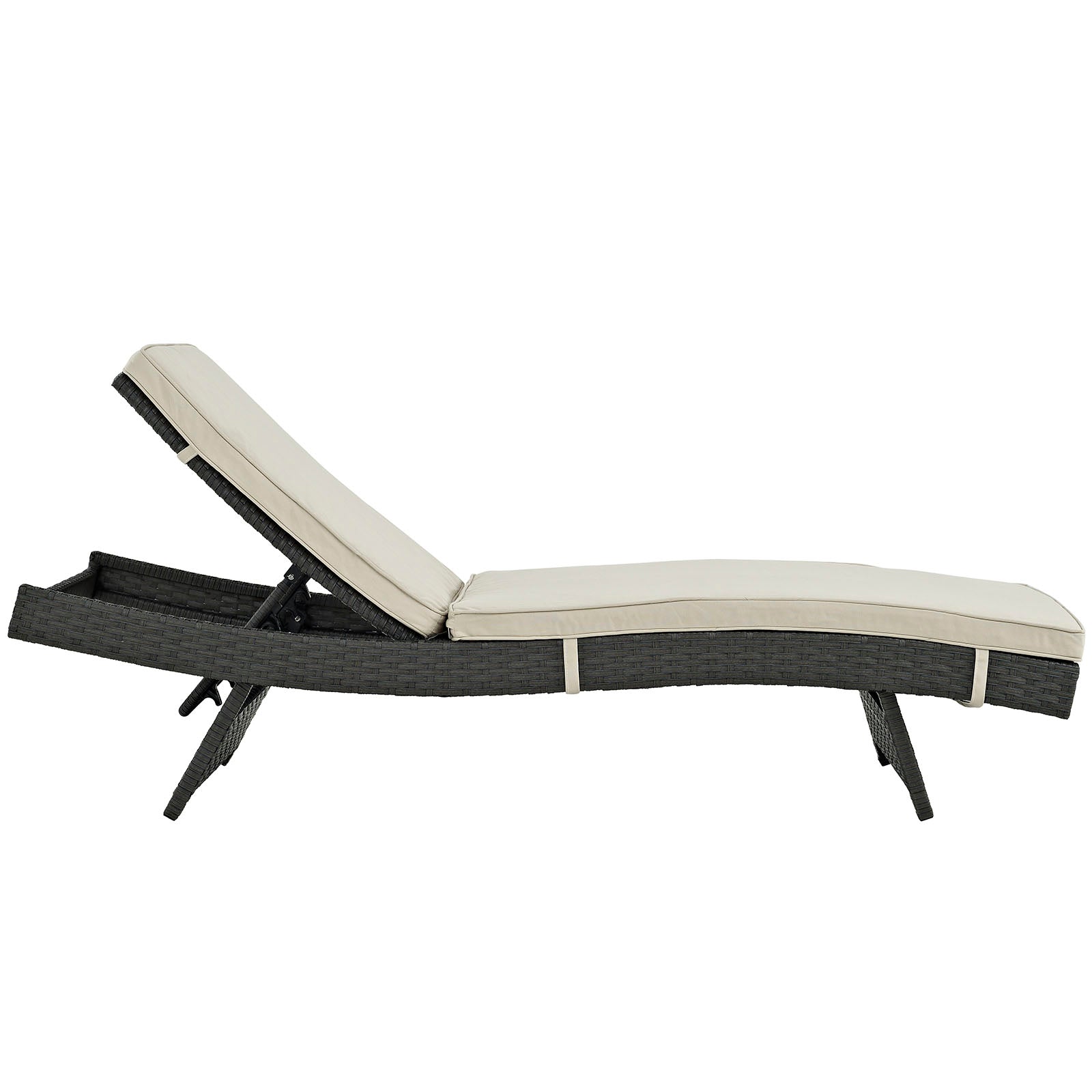 Modway Outdoor Loungers - Sojourn Outdoor Patio Sunbrella Chaise Antique Canvas Beige