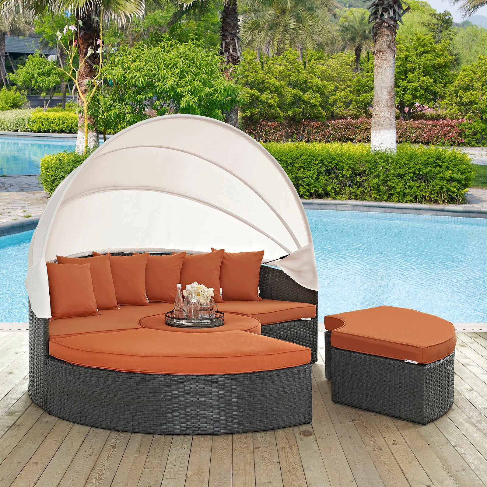Modway Patio Daybeds - Sojourn Outdoor Patio Sunbrella Daybed Canvas Tuscan
