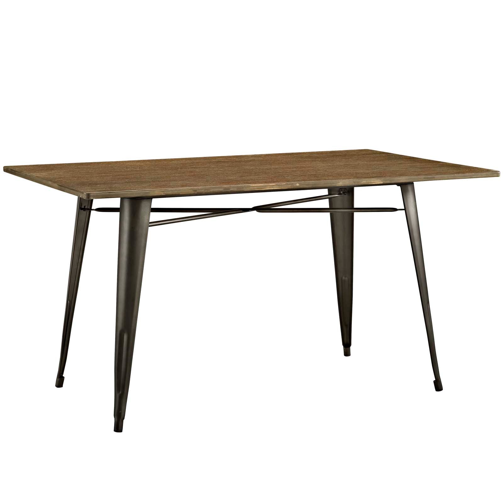 Modway Dining Tables - Alacrity 59" Rectangle Wood Dining Table Brown