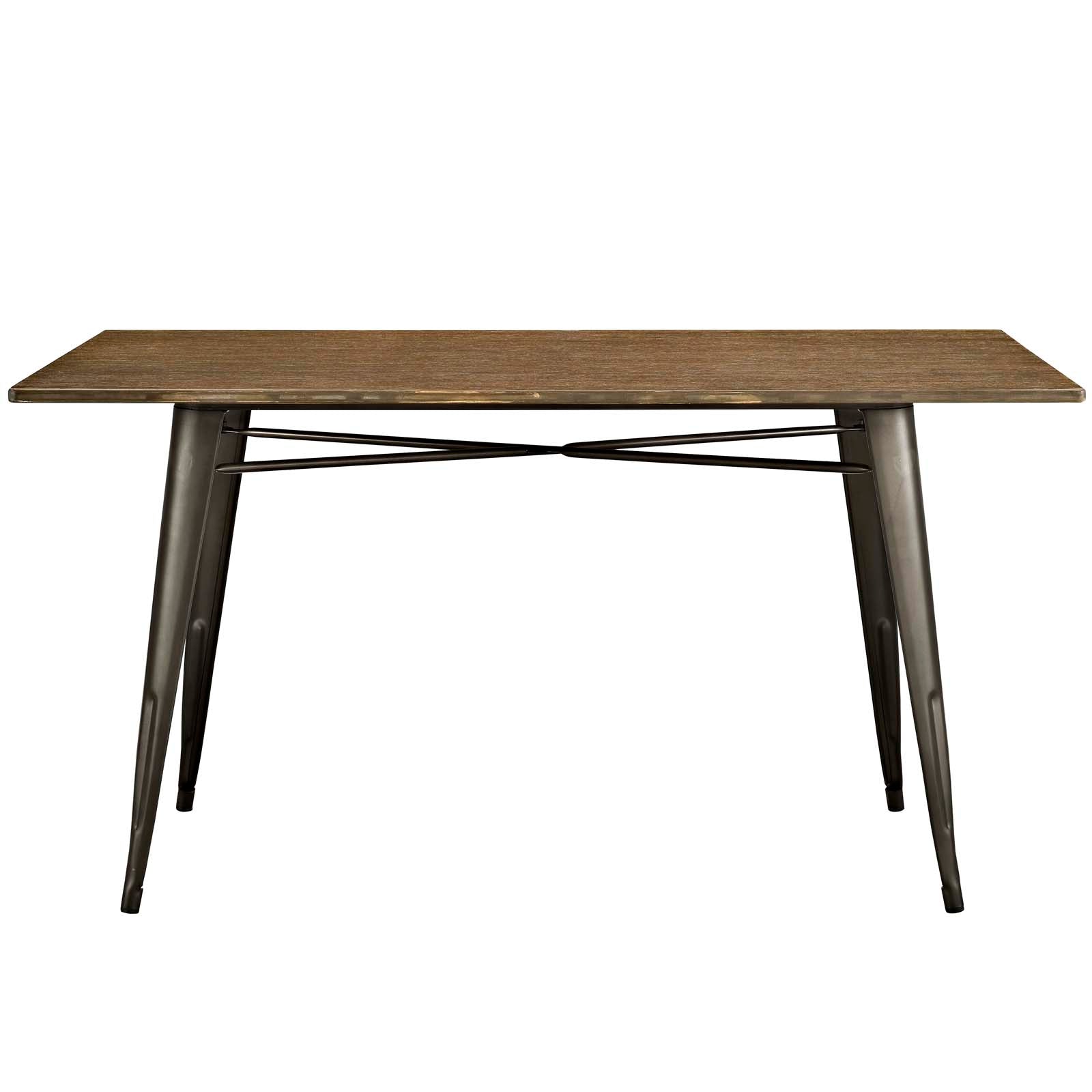 Modway Dining Tables - Alacrity 59" Rectangle Wood Dining Table Brown