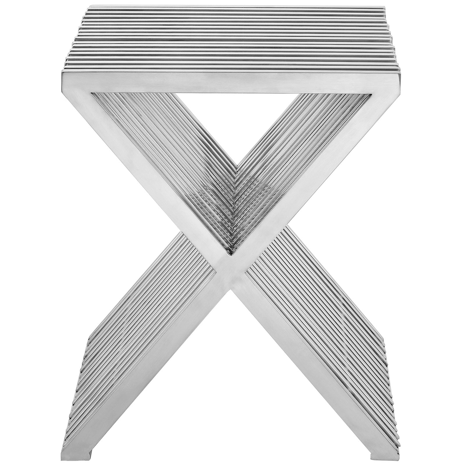 Modway Side & End Tables - Press Side Table Silver