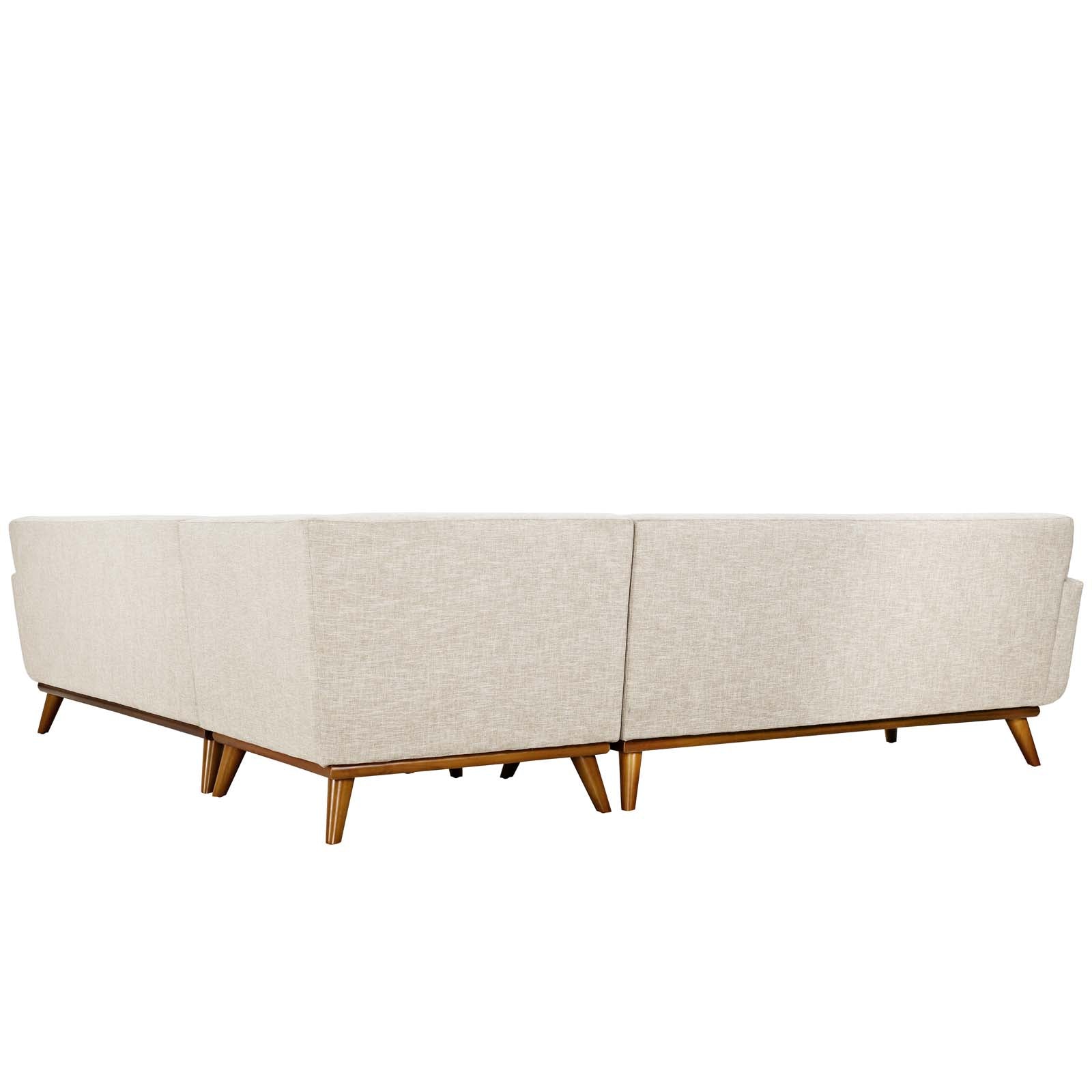 Modway Sectional Sofas - Engage-L-Shaped-Upholstered-Fabric-Sectional-Sofa-Beige
