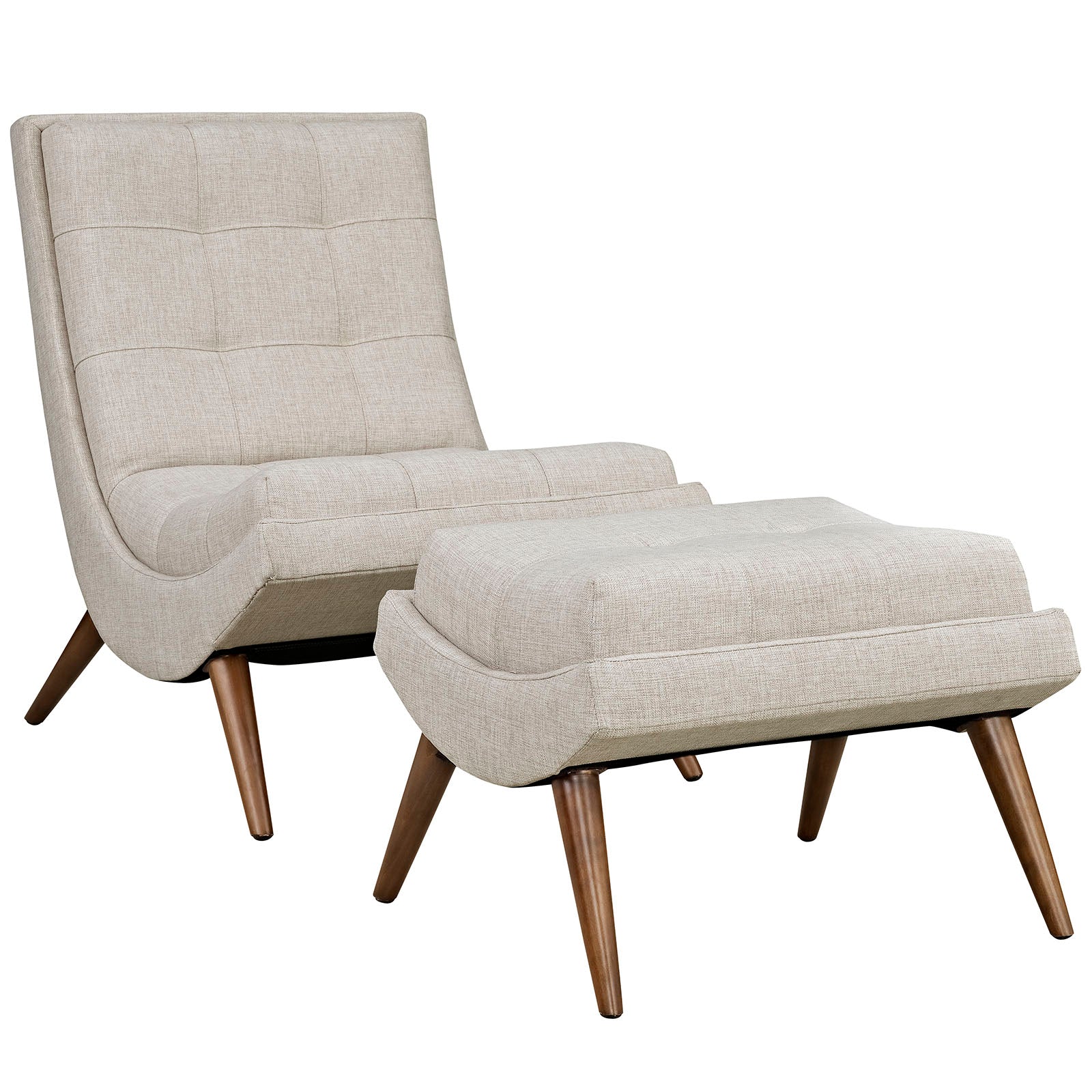 Modway Living Room Sets - Ramp Upholstered Fabric Lounge Chair Set Sand