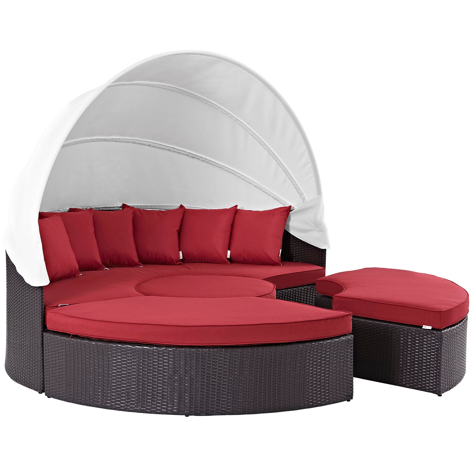 Modway Patio Daybeds - Convene Canopy Outdoor Patio 86.5"W Daybed Espresso Red