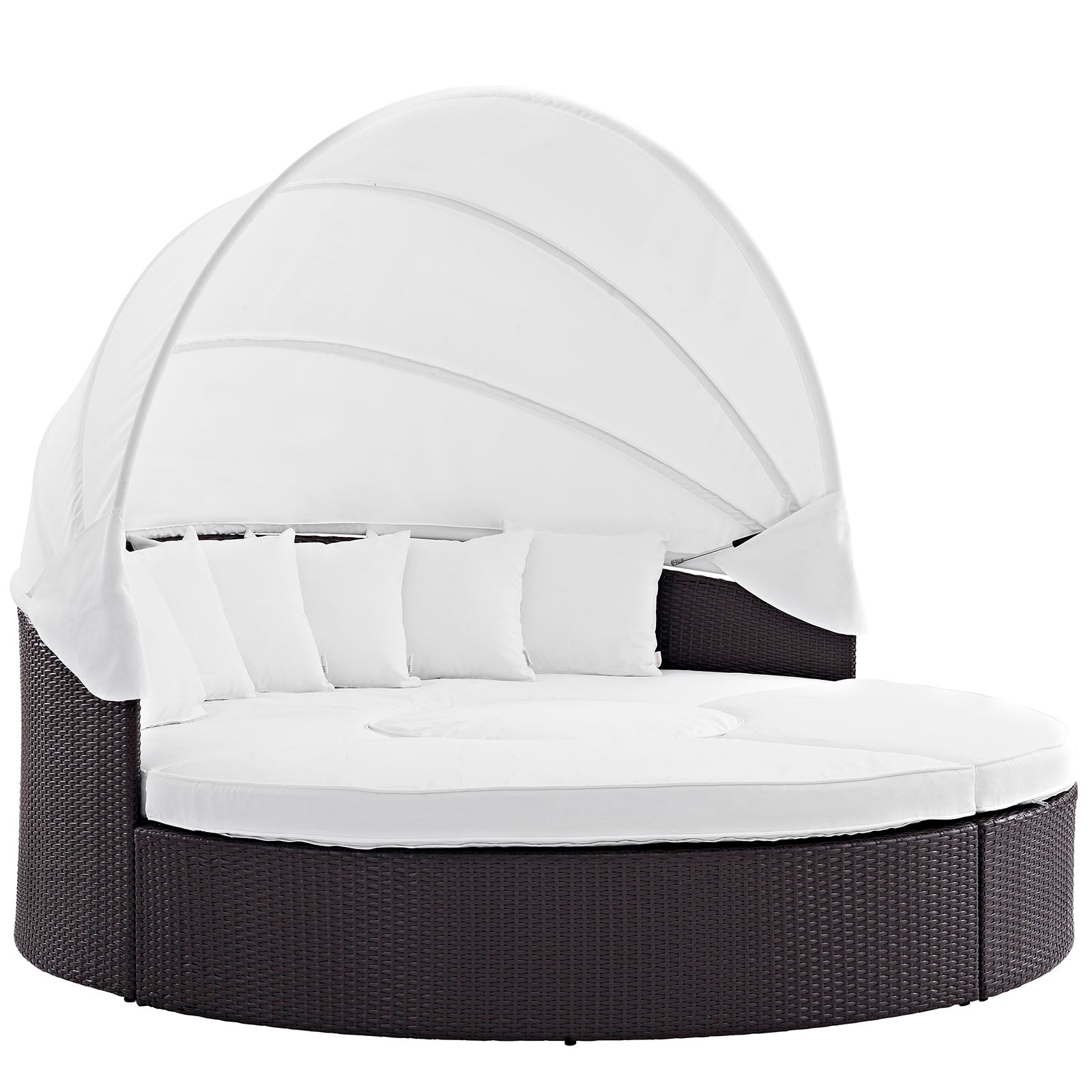 Modway Patio Daybeds - Convene Canopy Outdoor Patio 86.5"W Daybed Espresso White