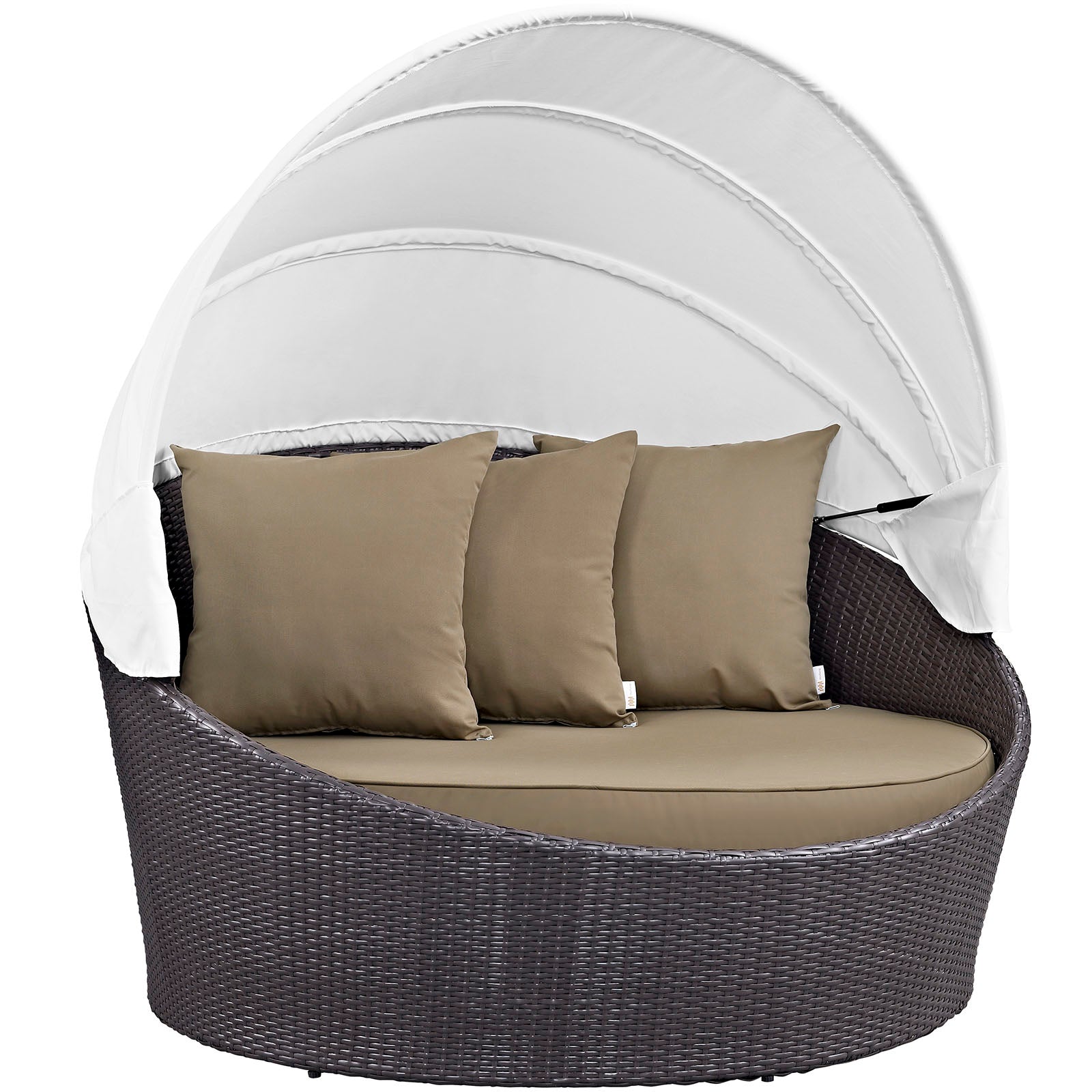 Modway Patio Daybeds - Convene Canopy Outdoor Patio Daybed Espresso Mocha