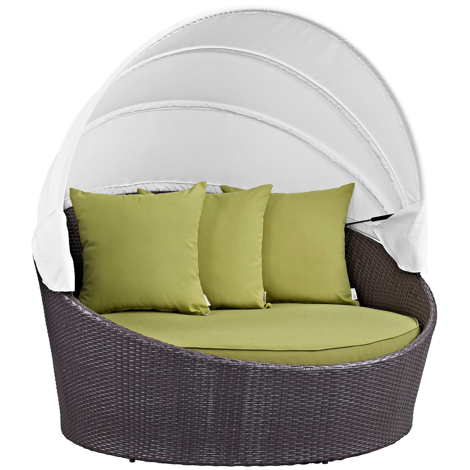 Modway Patio Daybeds - Convene Canopy Outdoor Patio Daybed Espresso Peridot