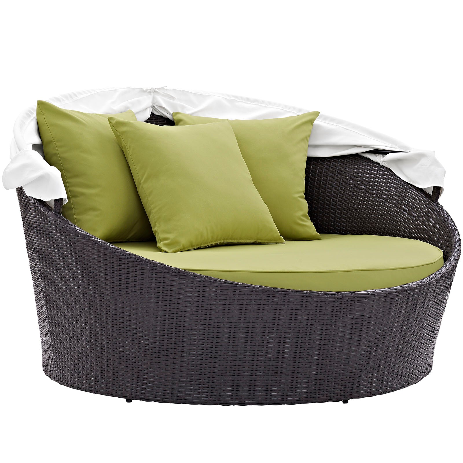 Modway Patio Daybeds - Convene Canopy Outdoor Patio Daybed Espresso Peridot