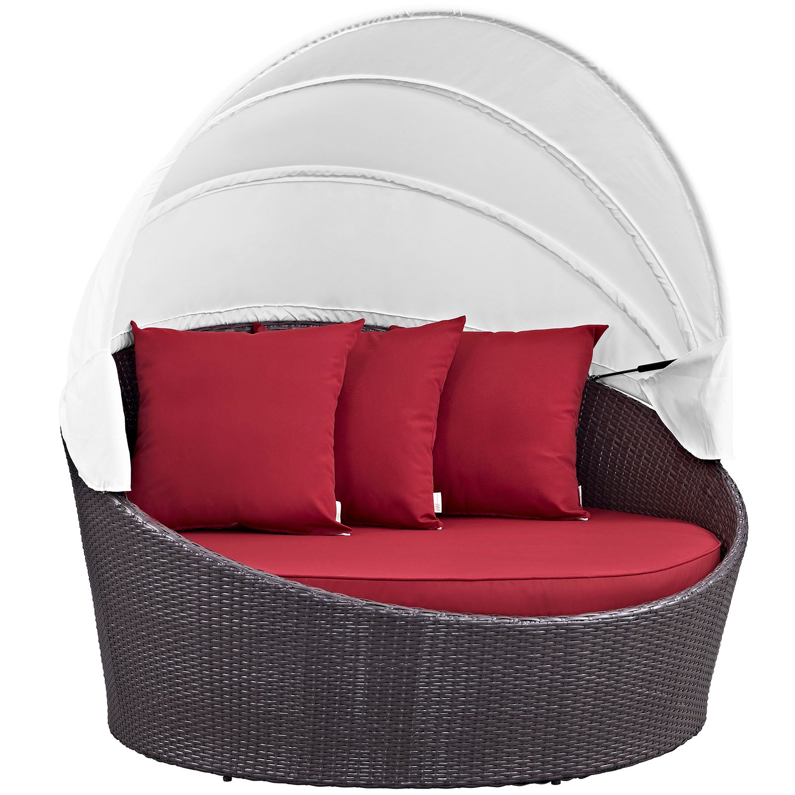 Modway Patio Daybeds - Convene Canopy Outdoor Patio 63"W Daybed Espresso Red