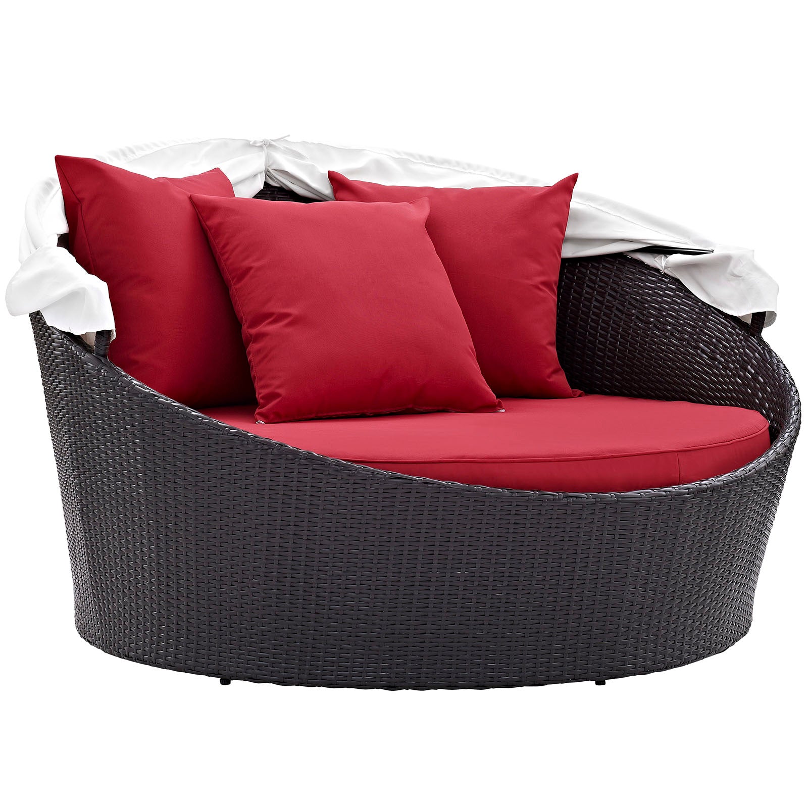 Modway Patio Daybeds - Convene Canopy Outdoor Patio 63"W Daybed Espresso Red