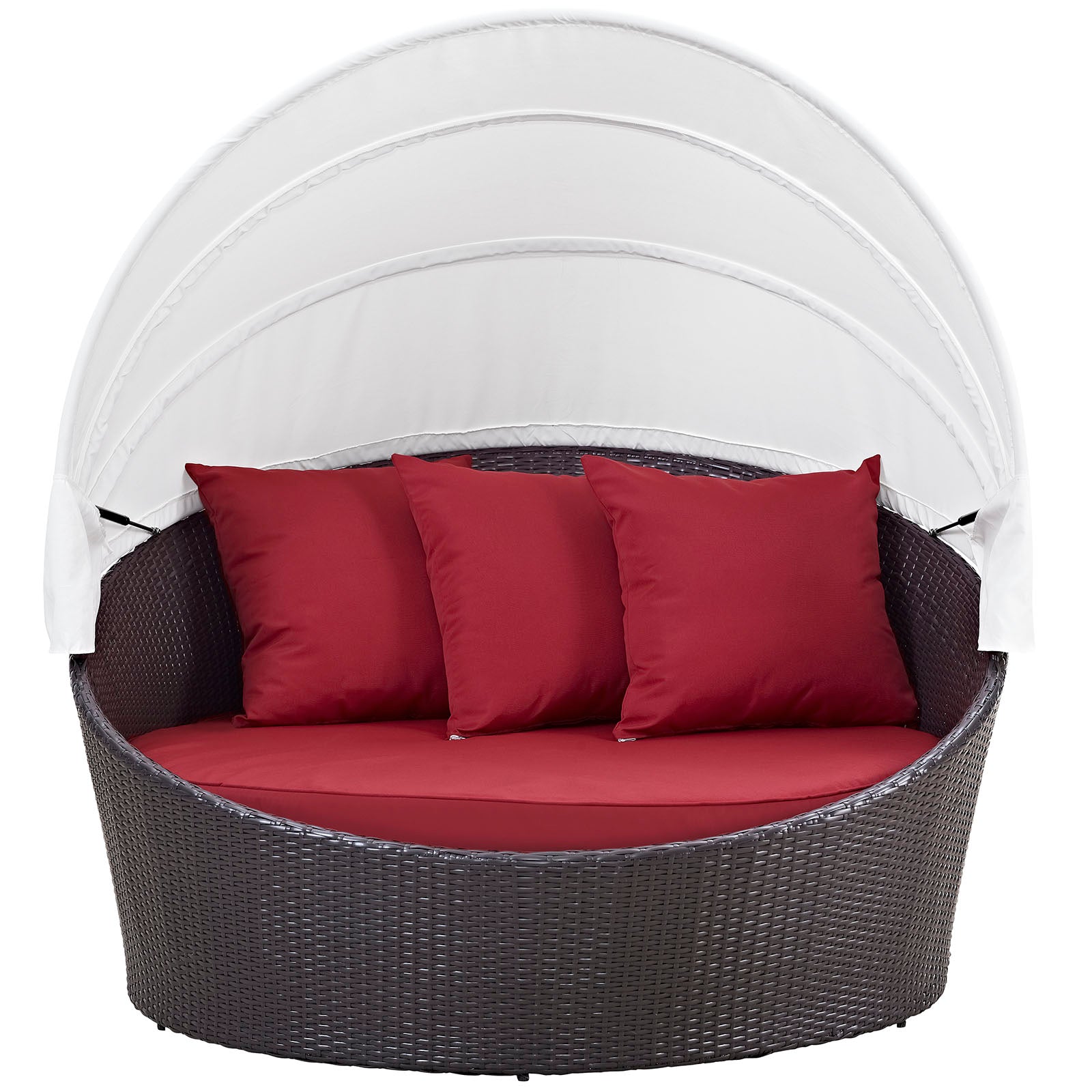 Modway Patio Daybeds - Convene Canopy Outdoor Patio 63"W Daybed Espresso Red