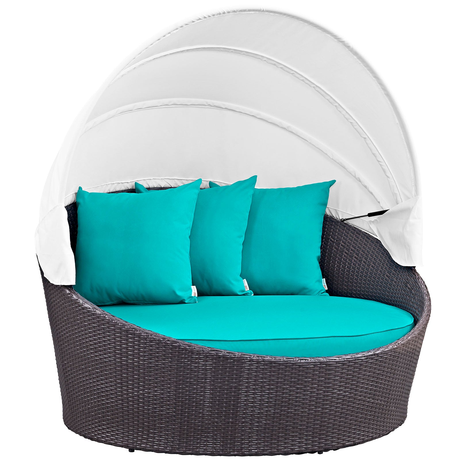 Modway Patio Daybeds - Convene Canopy Outdoor Patio Daybed Espresso Turquoise