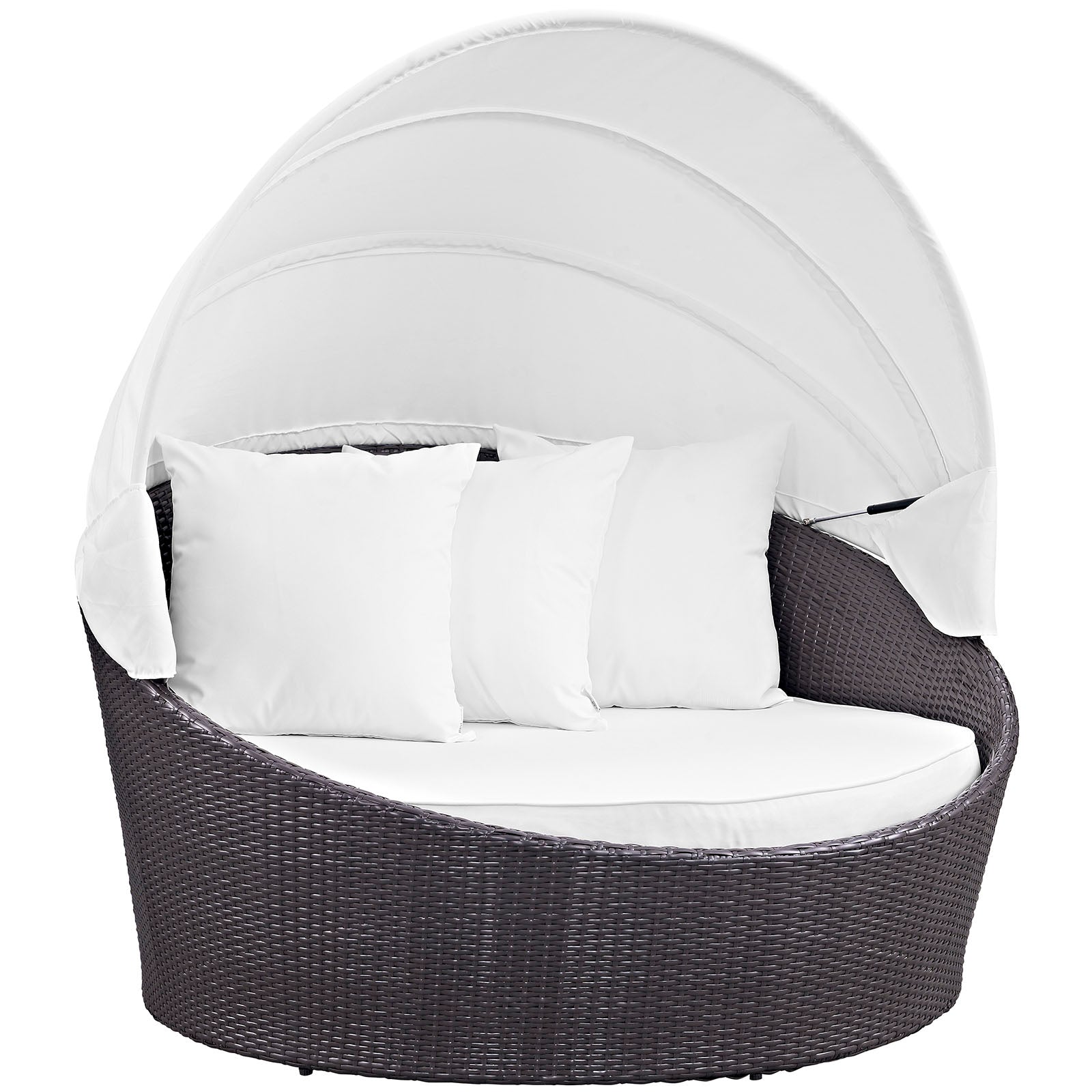 Modway Patio Daybeds - Convene Canopy Outdoor Patio 63"W Daybed Espresso White