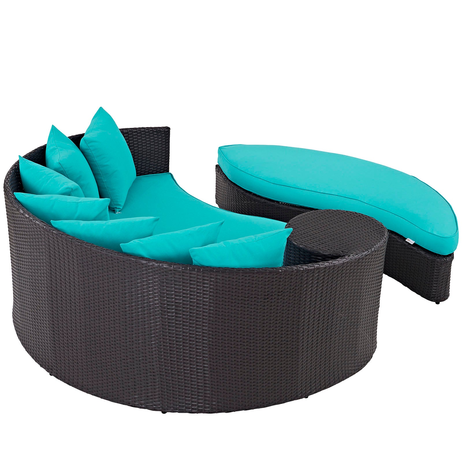 Modway Patio Daybeds - Convene Outdoor Patio Daybed Espresso Turquoise