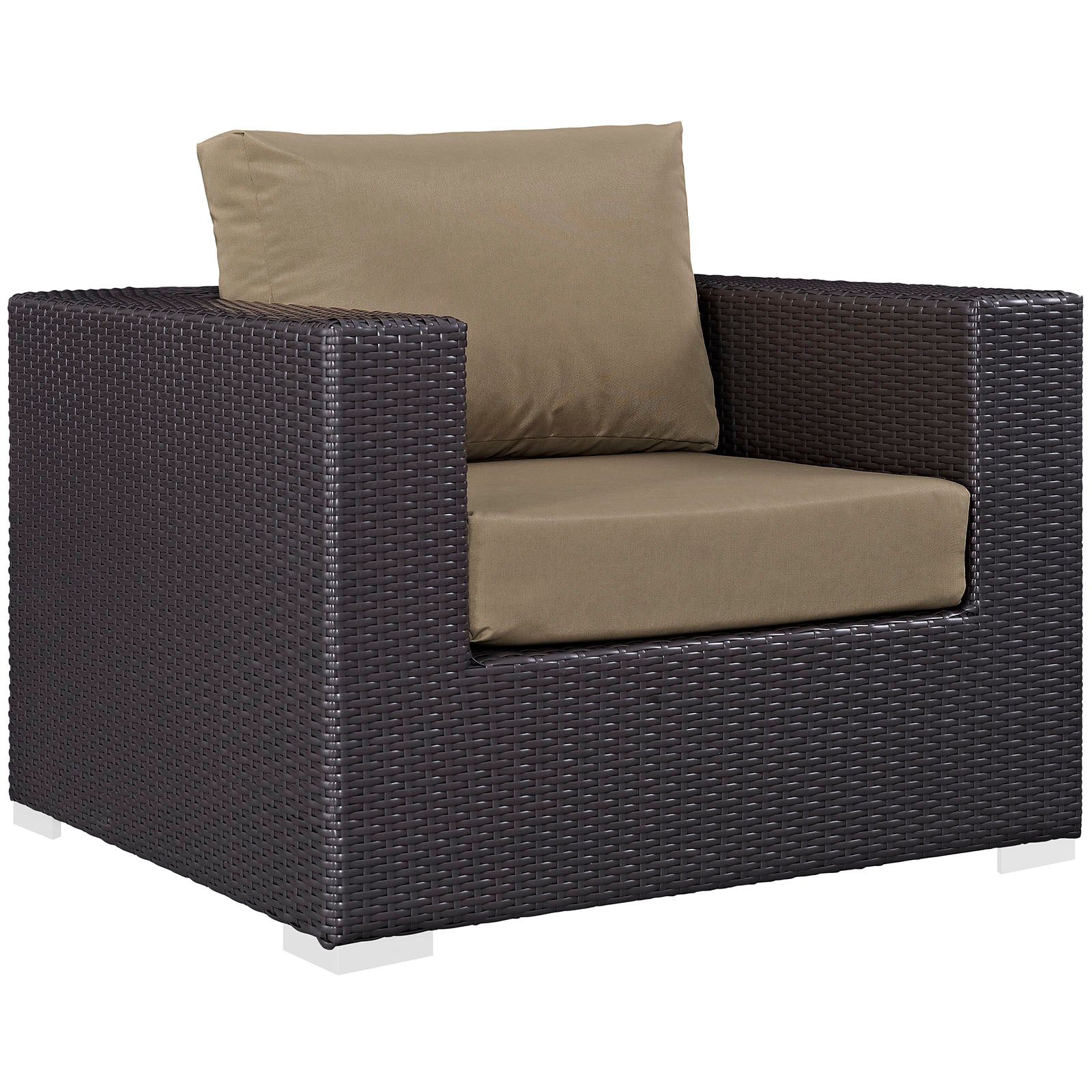 Modway Outdoor Conversation Sets - Convene 9 Piece Outdoor Patio Sectional Set Espresso Mocha